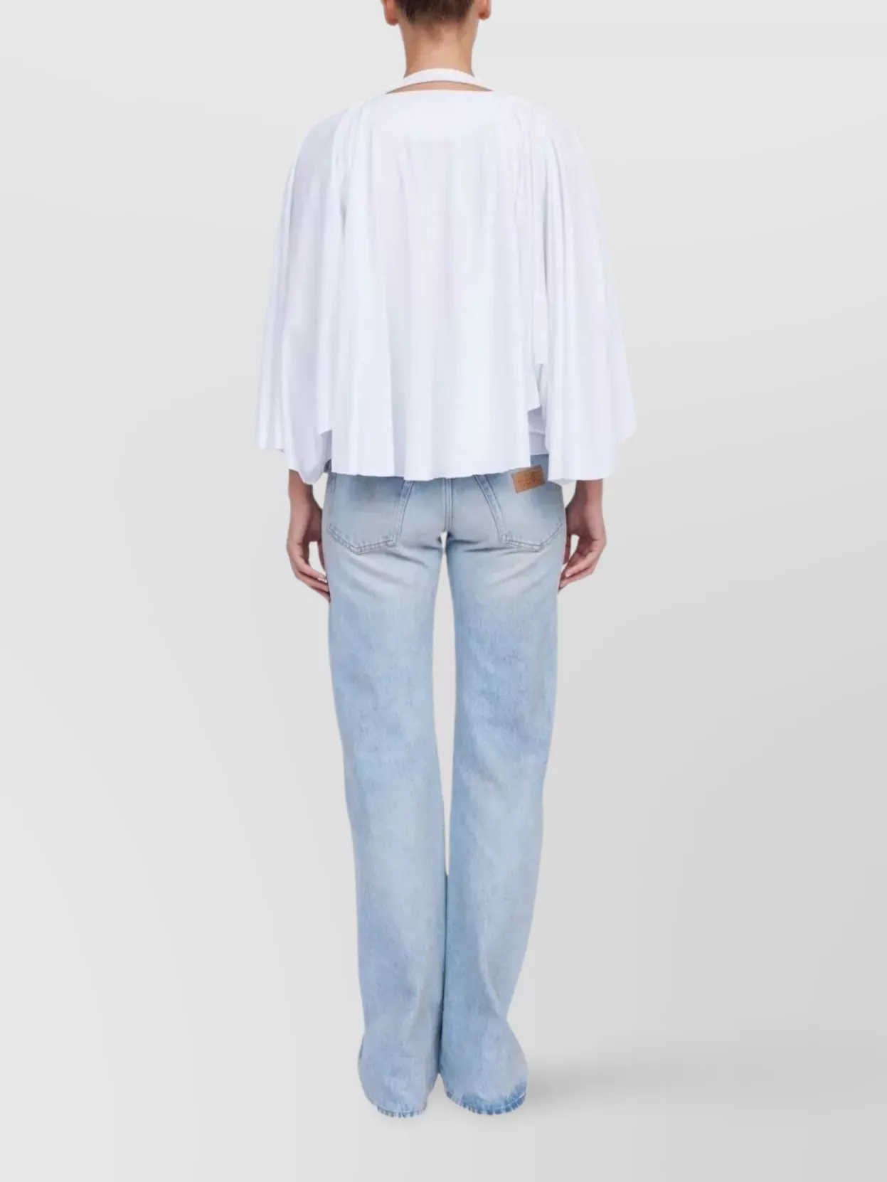 Mm6 Maison Margiela Draped Sleeve Flowy Round Neck Top