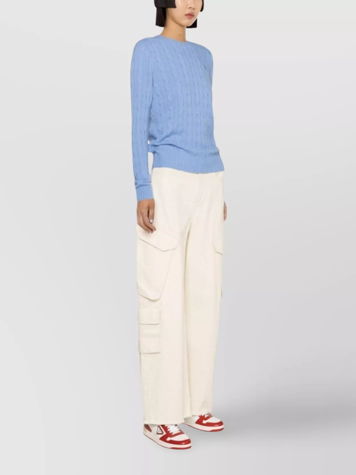 Ralph Lauren Cable Knit Sweater With Ribbed Cuffs And Hem