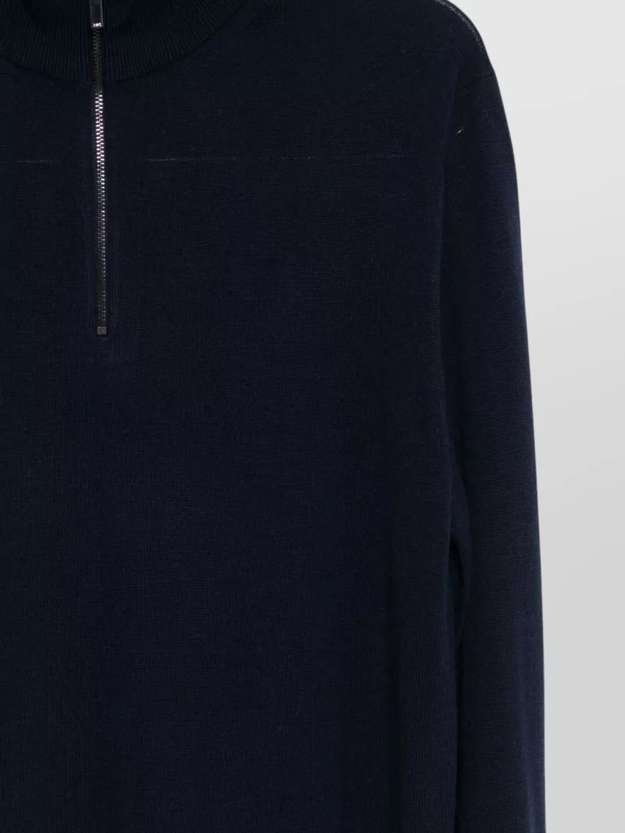 Michael Kors High Collar Half Zip Long Sleeve Sweater