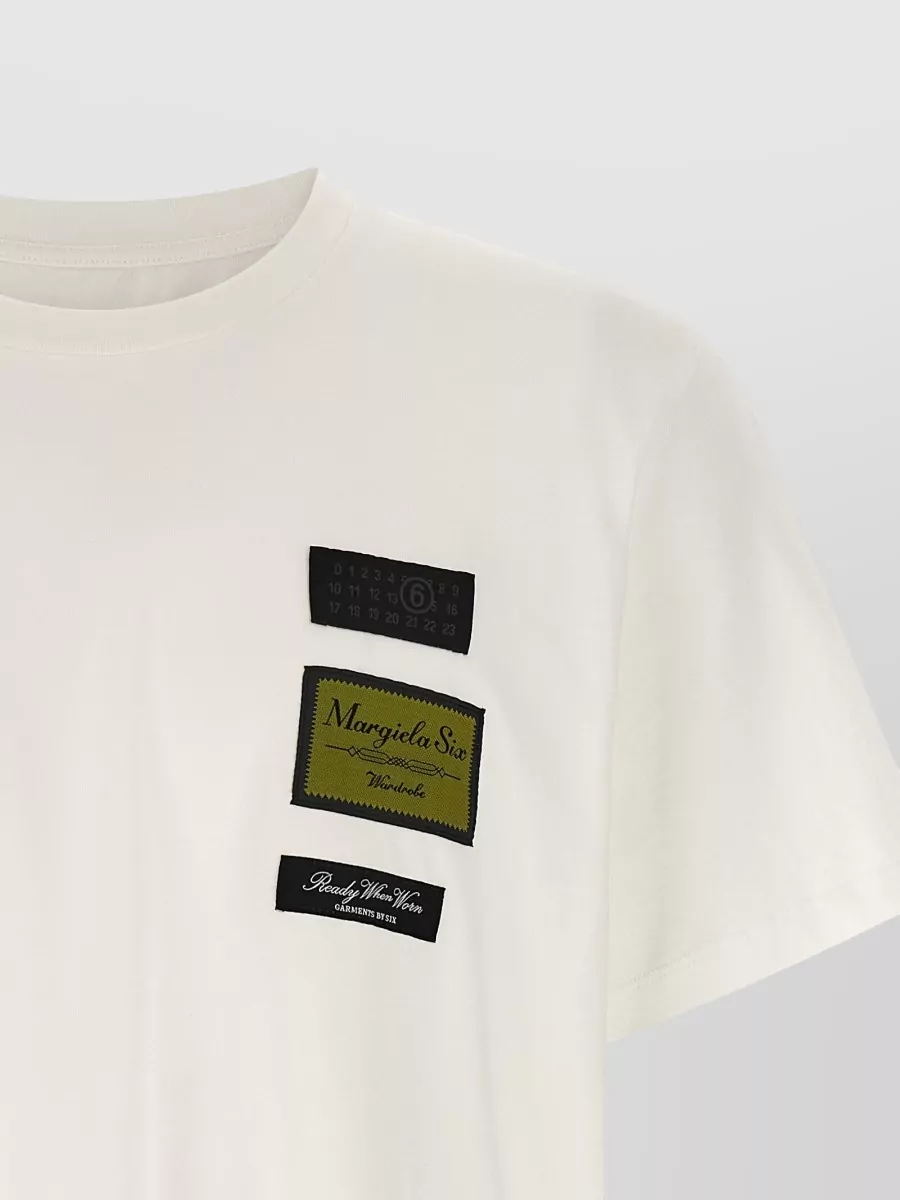 Mm6 Maison Margiela Patch Graphic Crew Neck Short Sleeve T-Shirt