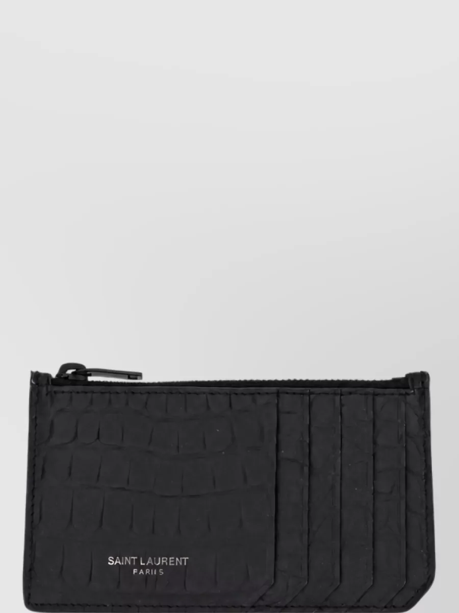 Saint Laurent crocodile leather keyring