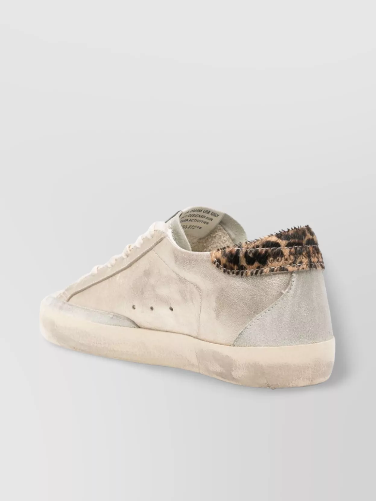 Golden Goose Leather Distressed Sneakers With Cheetah Print Detail