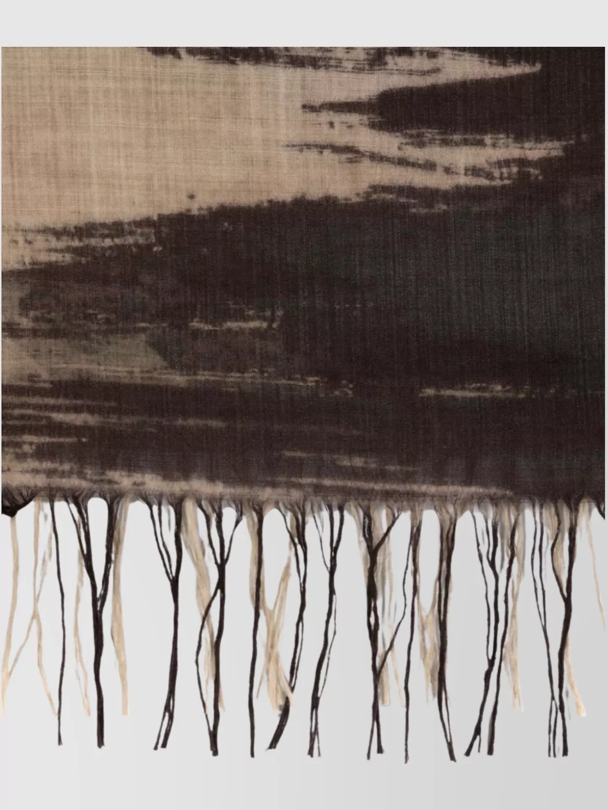 Uma Wang Fringed Abstract Pattern Scarf