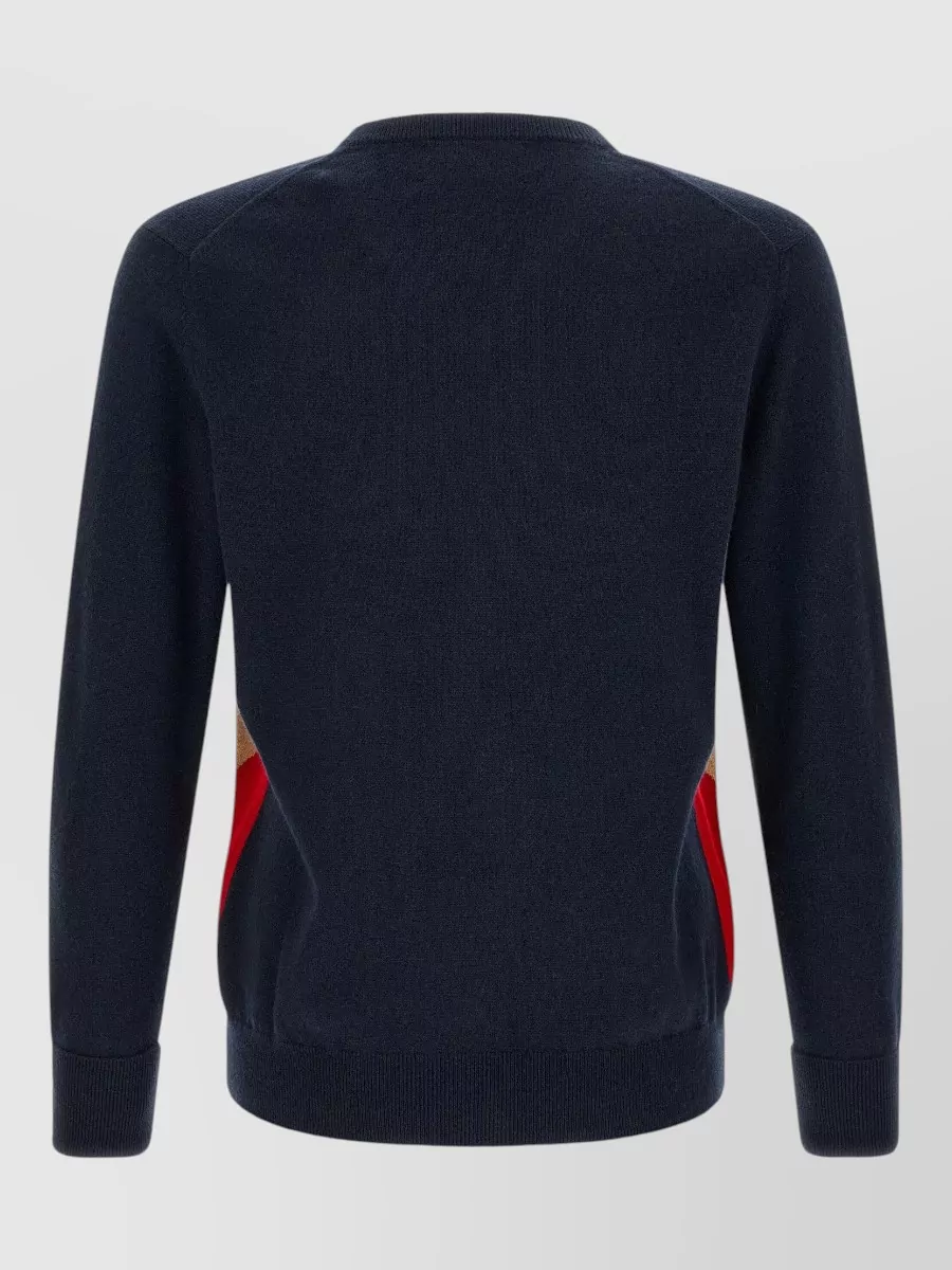 Ballantyne Cashmere Diamond-Intarsia V-Neck Jumper