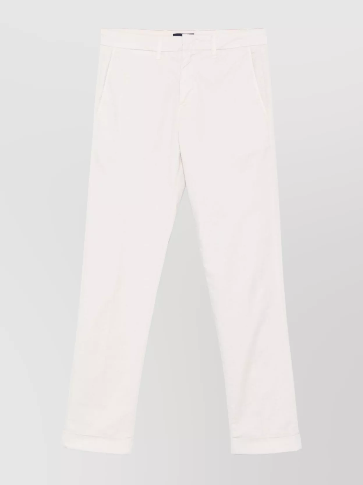 Fay Cropped Trousers With Belt Loops And Pockets In White
