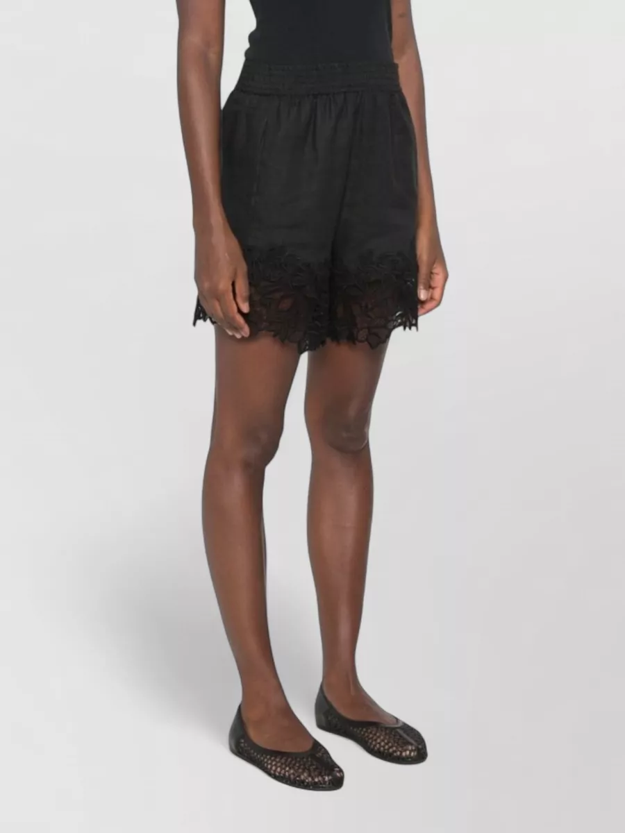 Ermanno Scervino Embroidered Linen Knee-Length Shorts