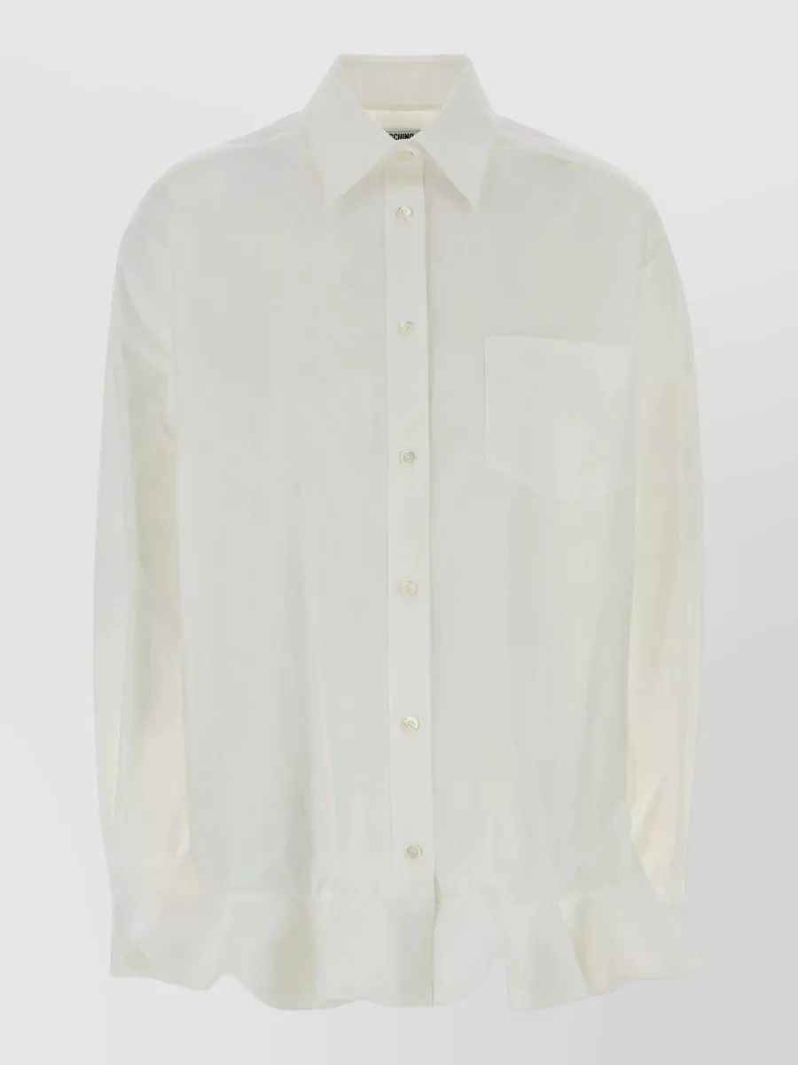 Moschino cotton stretch poplin ruffled shirt