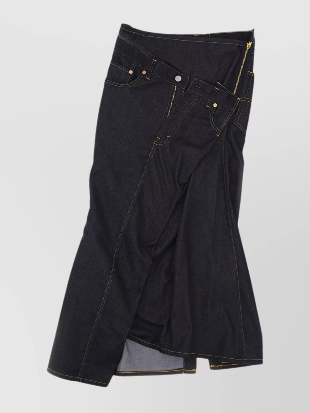 Shop Junya Watanabe Levi's Skirt With Back Slit And Belt Loops