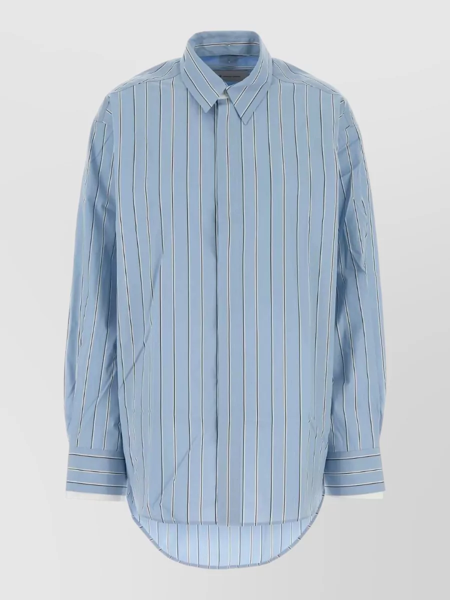 Ami Paris cotton embroidered poplin oversized shirt