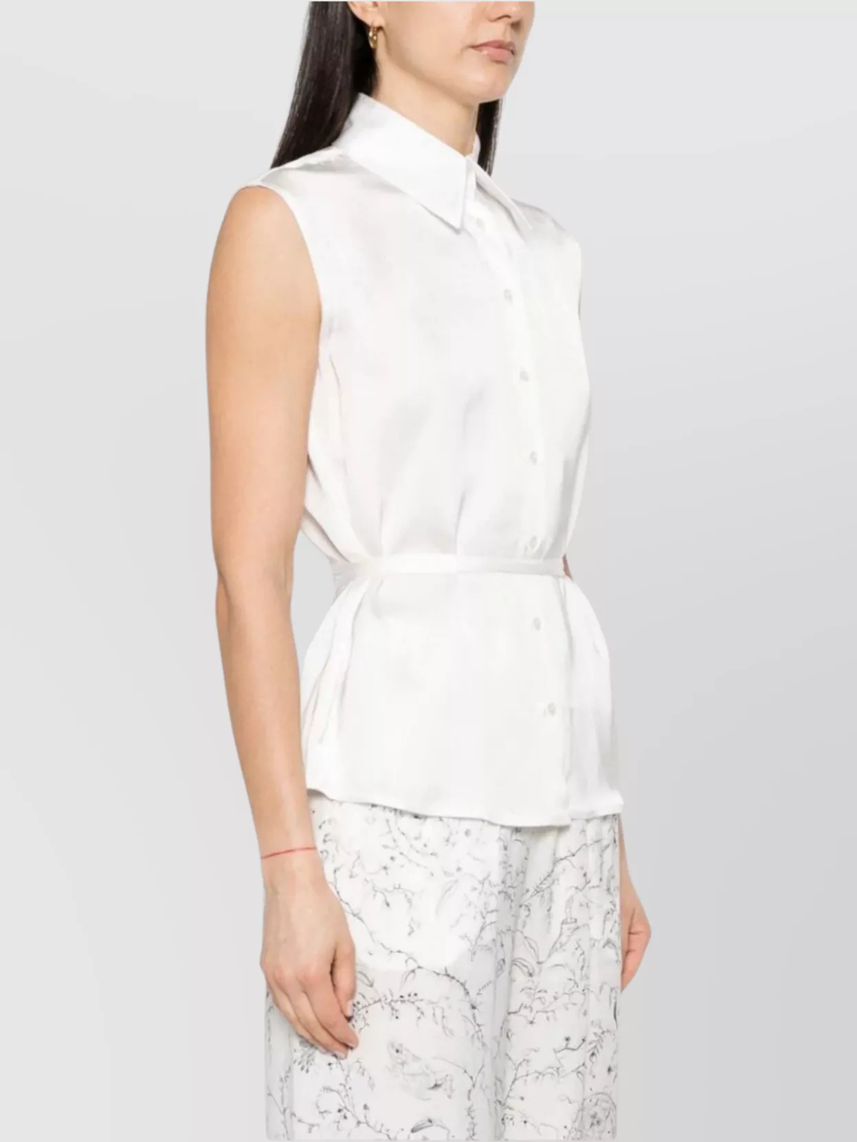 Fabiana Filippi Statement Sleeveless Shirts With Waist Tie Detail