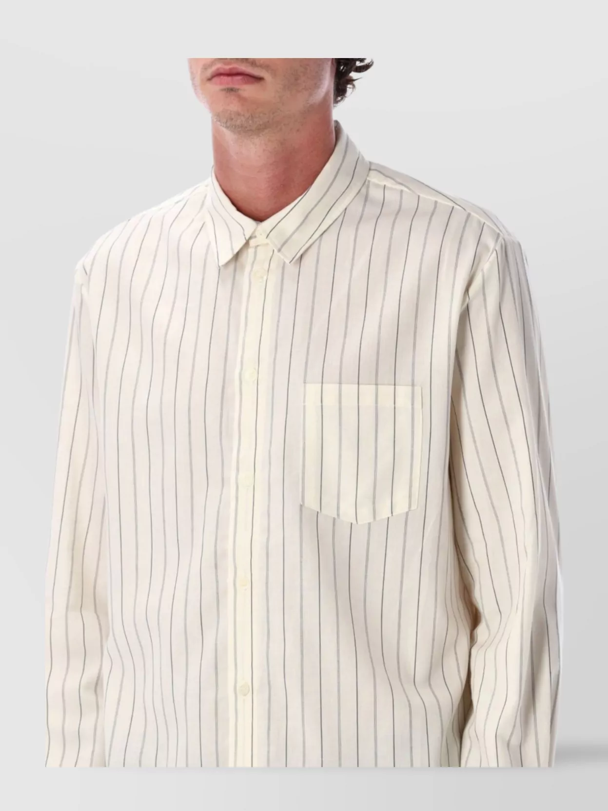 A.p.c. Striped Long Sleeve Shirt With Chest Pocket