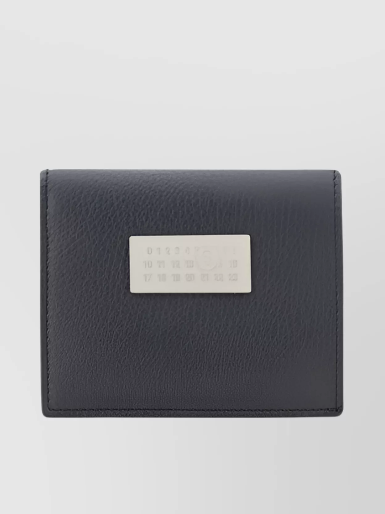 Shop Mm6 Maison Margiela Leather Wallet With Textured Metal Logo