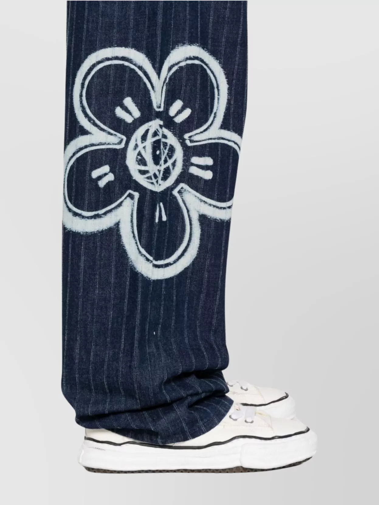 Kenzo Relaxed Fit Pinstripe Floral Trousers