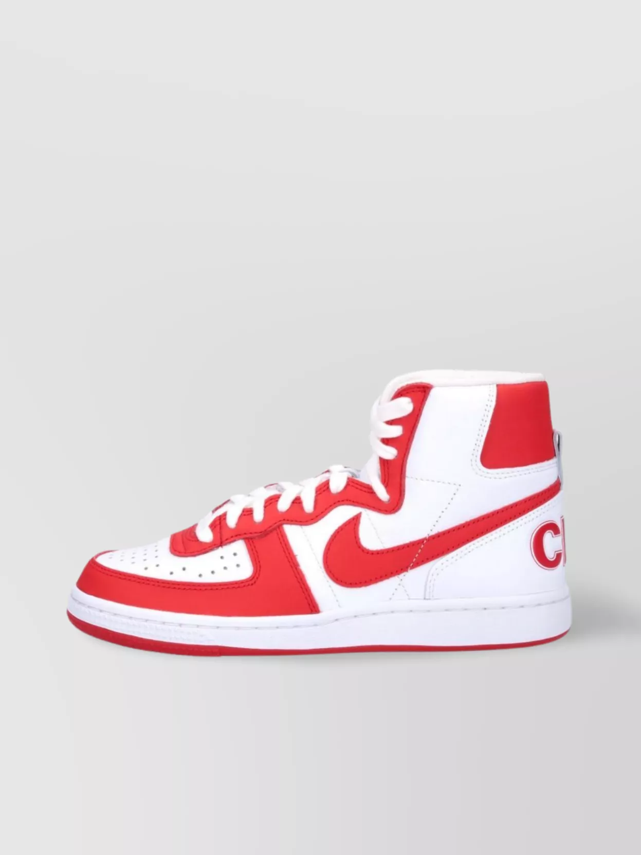 Comme Des Garçons Low Top Perforated High-top Sneakers In White