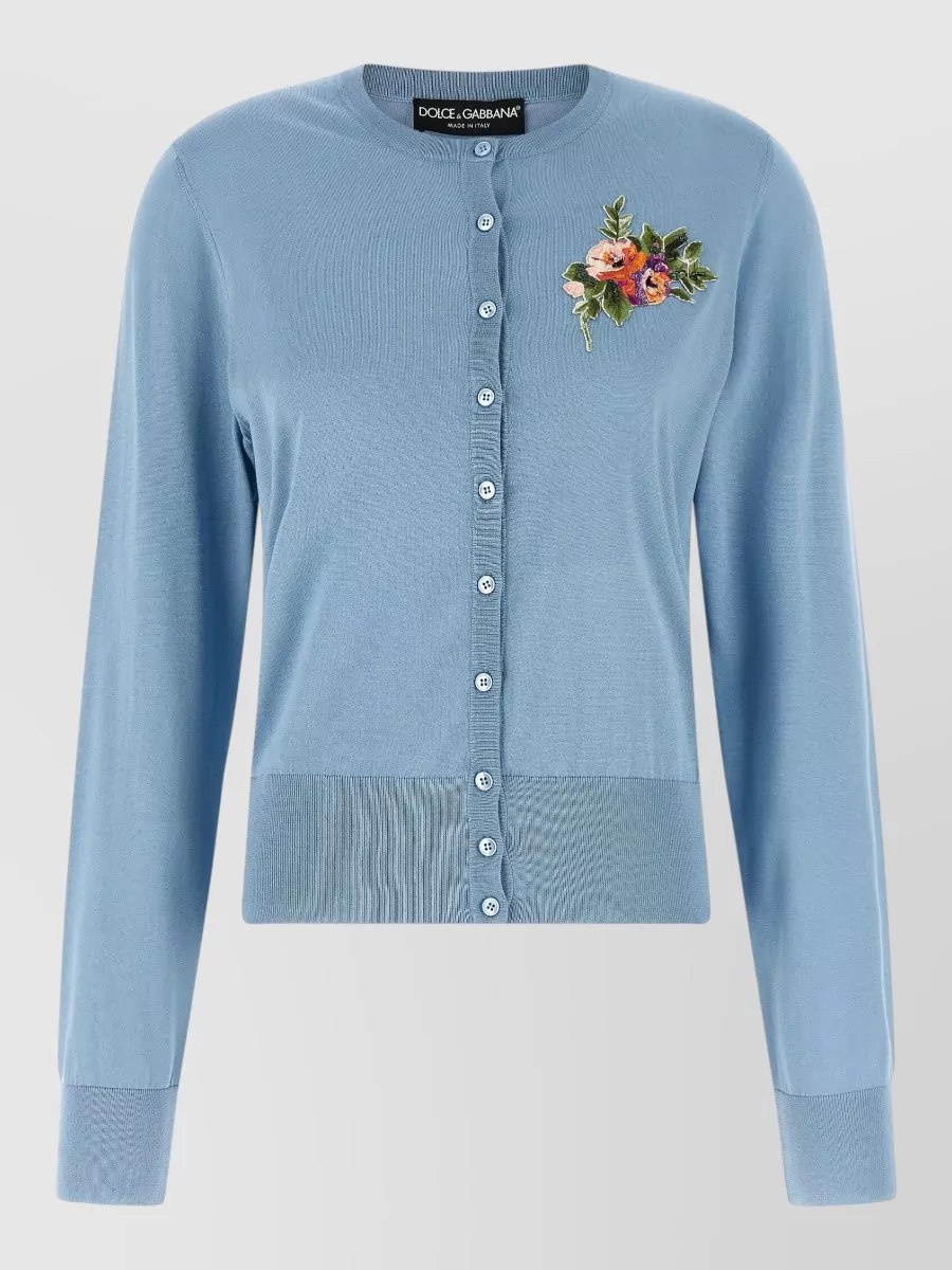 Dolce&Gabbana Silk Floral Embroidered Cardigan