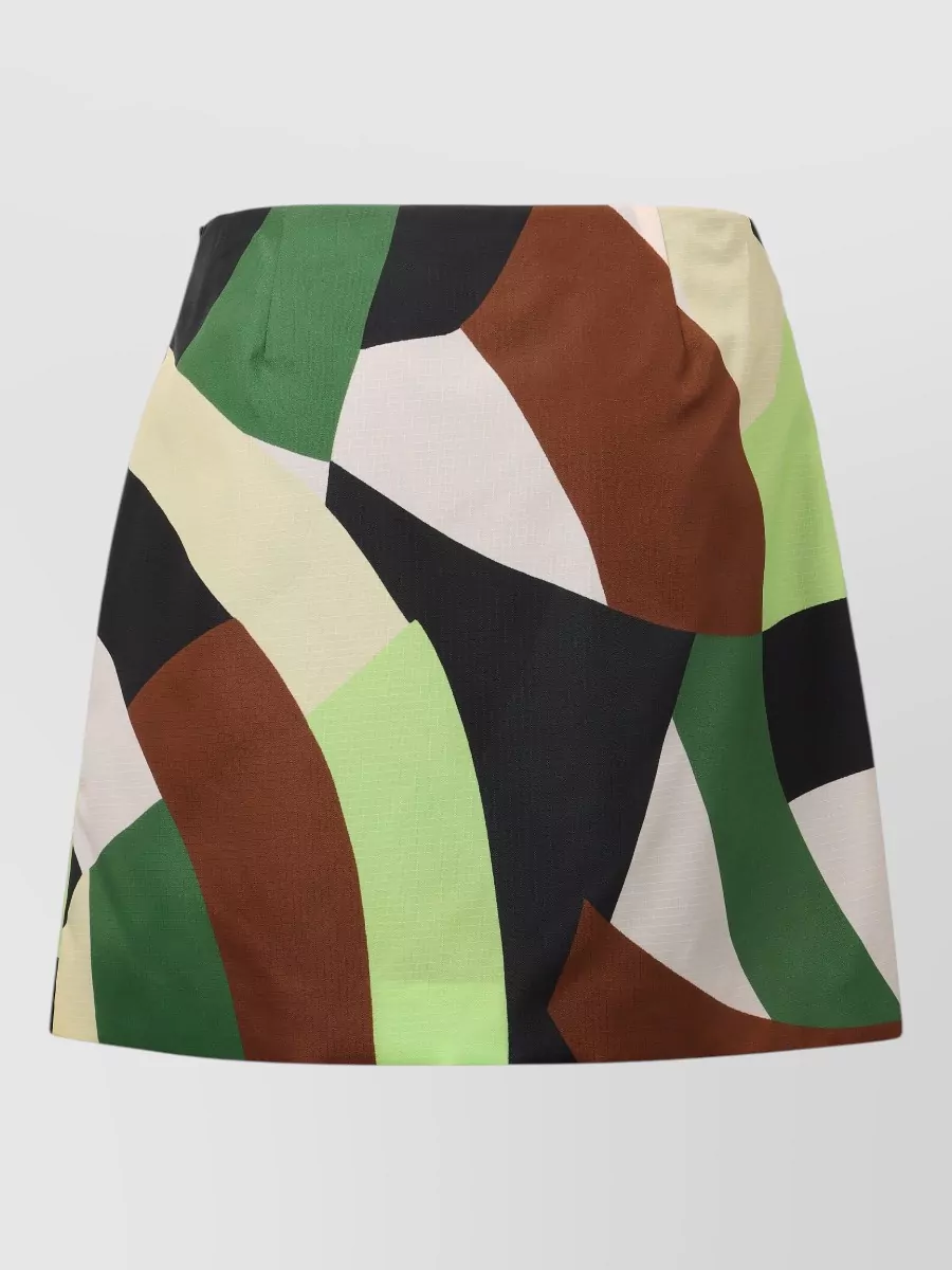Plan C printed cotton mini skirt
