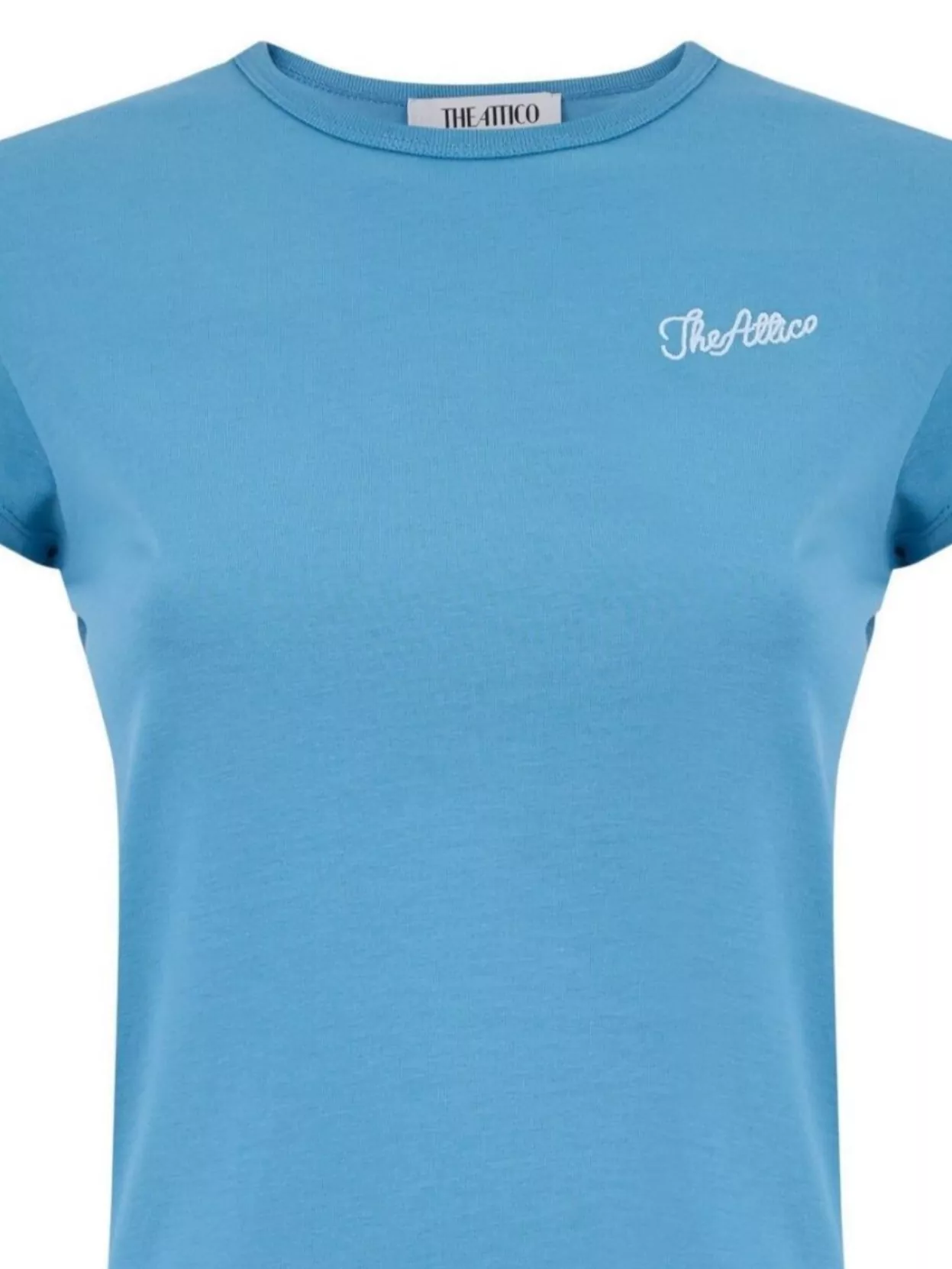 Attico Crew Neck Jersey T-shirt In Soft Fabric In Blue