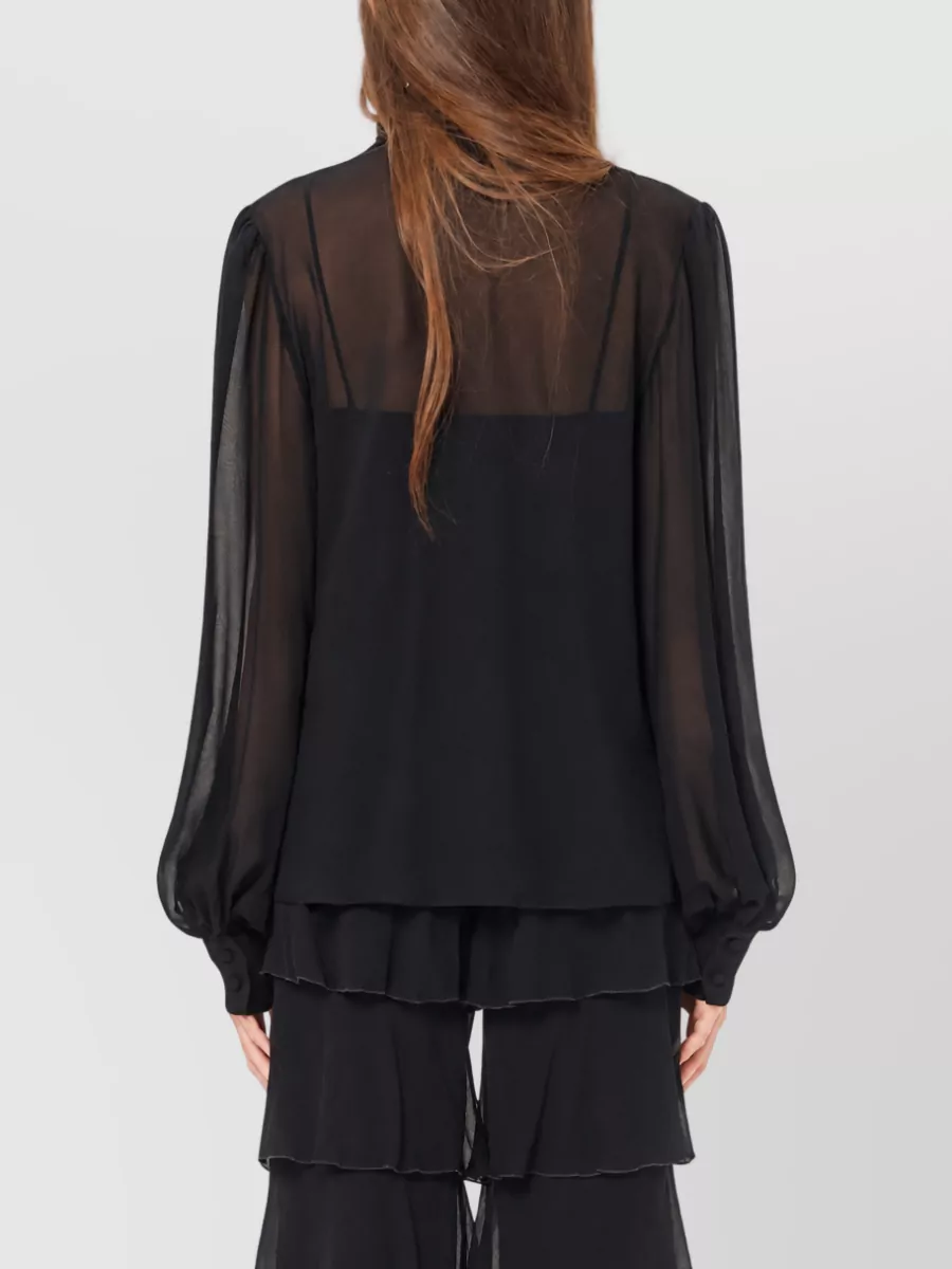 Valentino Silk Scarf-Neck Blouse