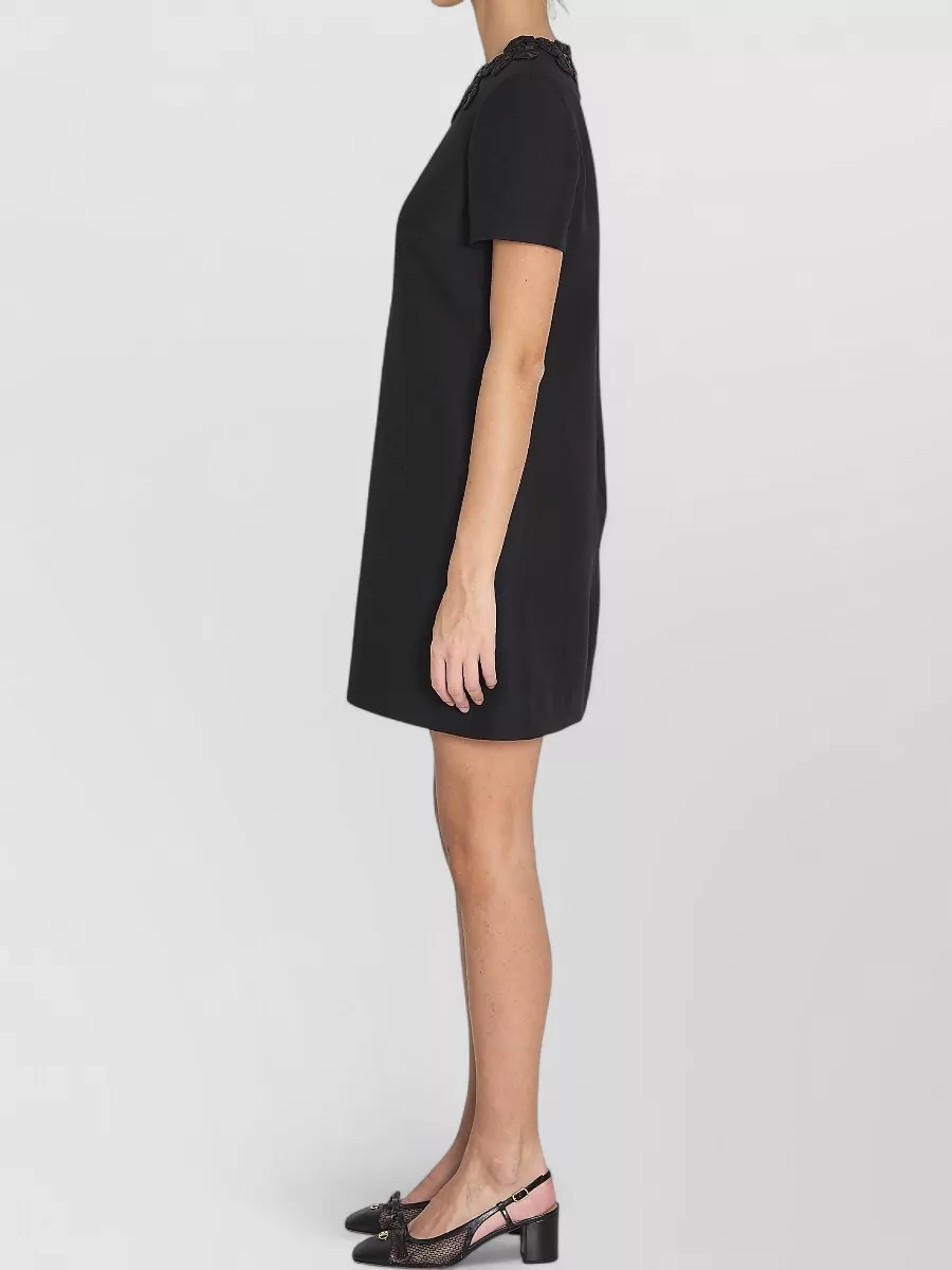 Valentino Garavani Silk Blend Embroidered Short-Sleeve Mini Dress
