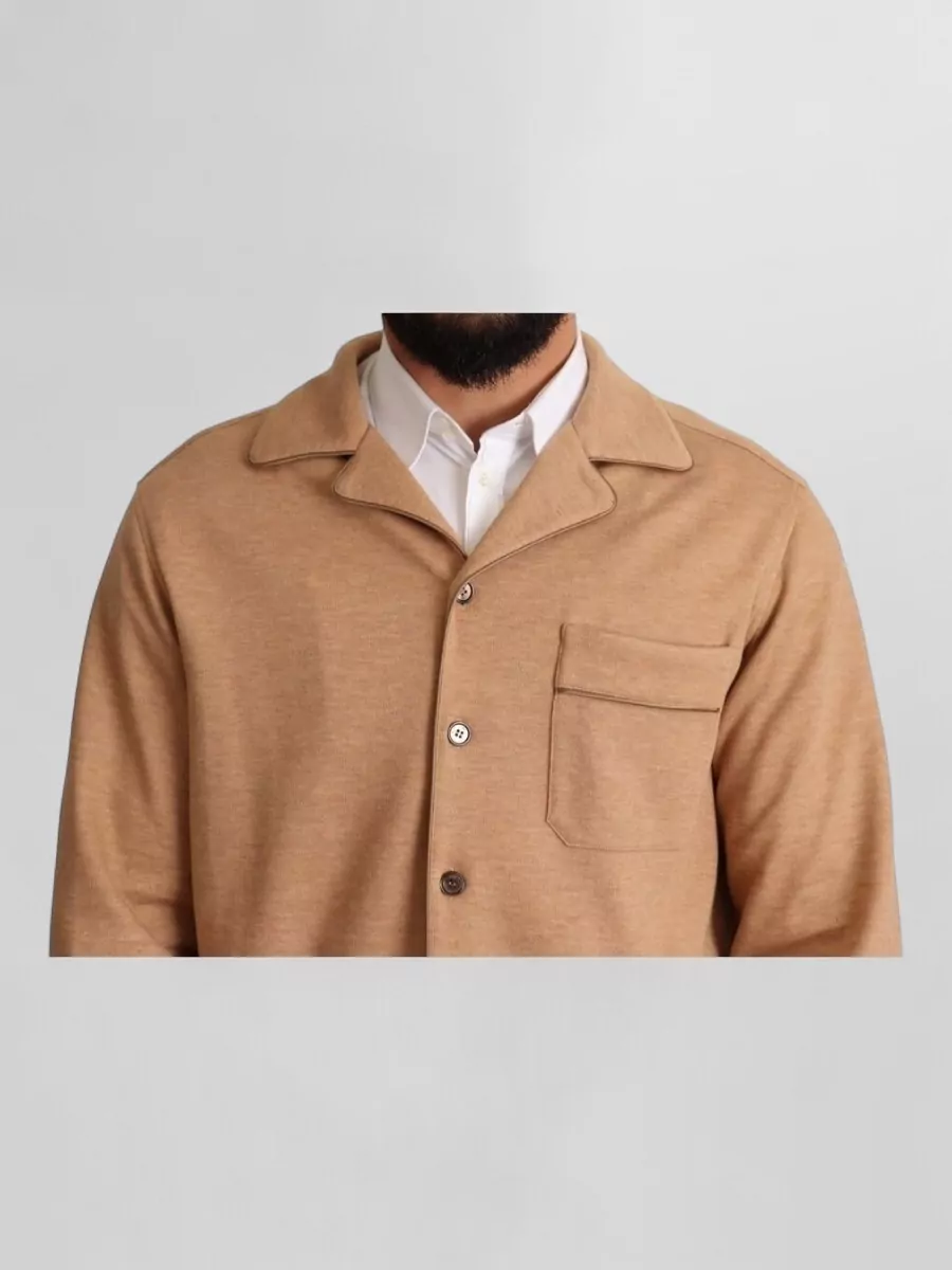 Dolce&Gabbana Cotton Camel Knit Button Collared Jacket
