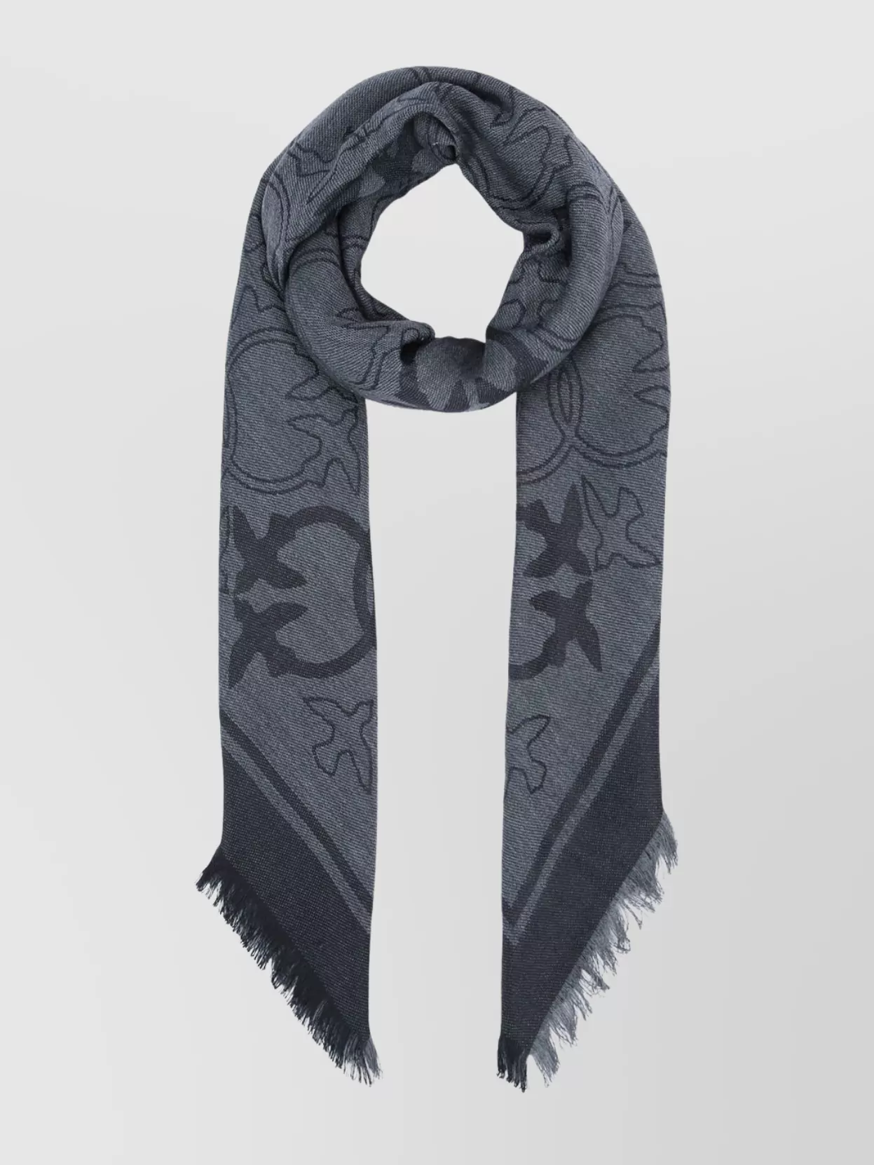 Pinko Viscose Blend Scarf With Love Birds Motif