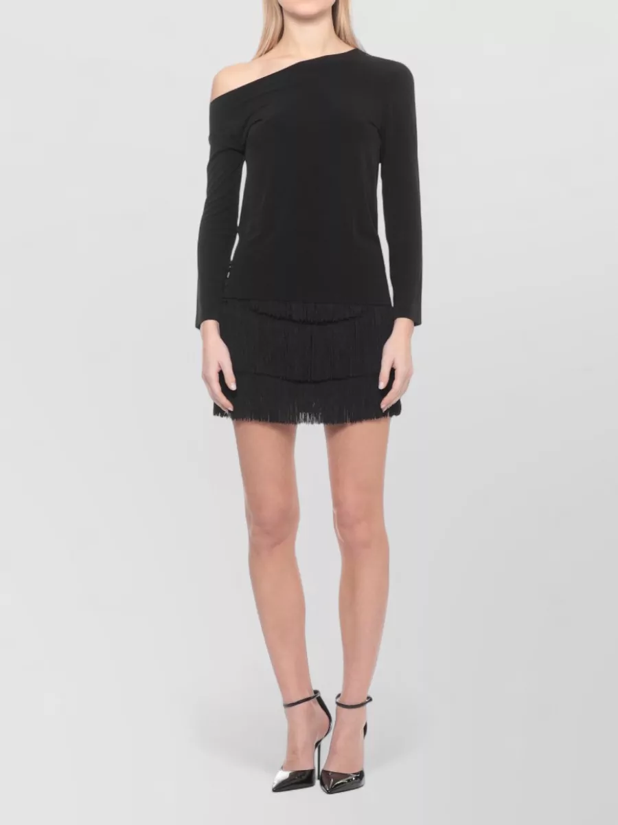 Norma Kamali Long-Sleeve Crewneck Knitted Top