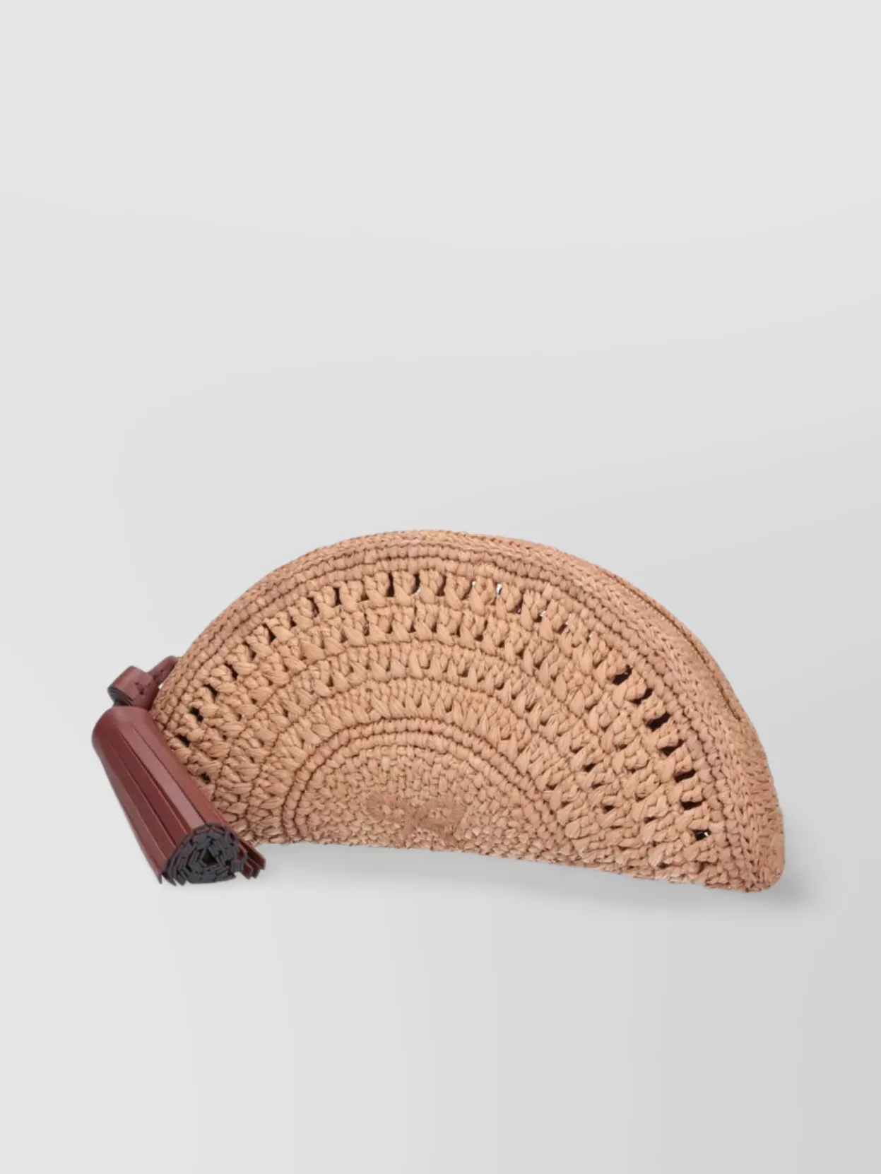 Anya Hindmarch Half Moon Tassel Woven Clutch Bag