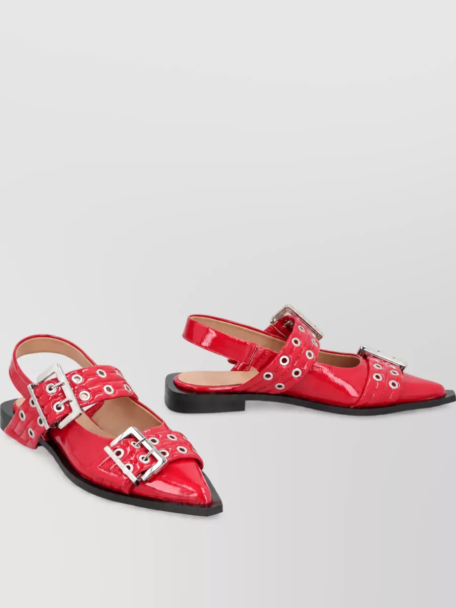 Ganni faux leather slingback pumps