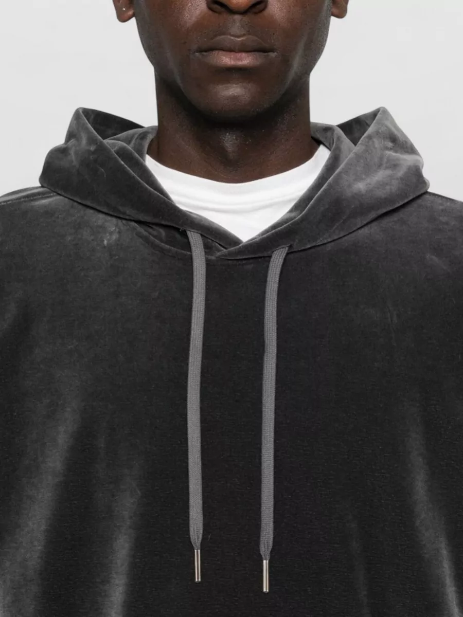 Tom Ford Velour Hooded Sweatshirt Kangaroo Pocket