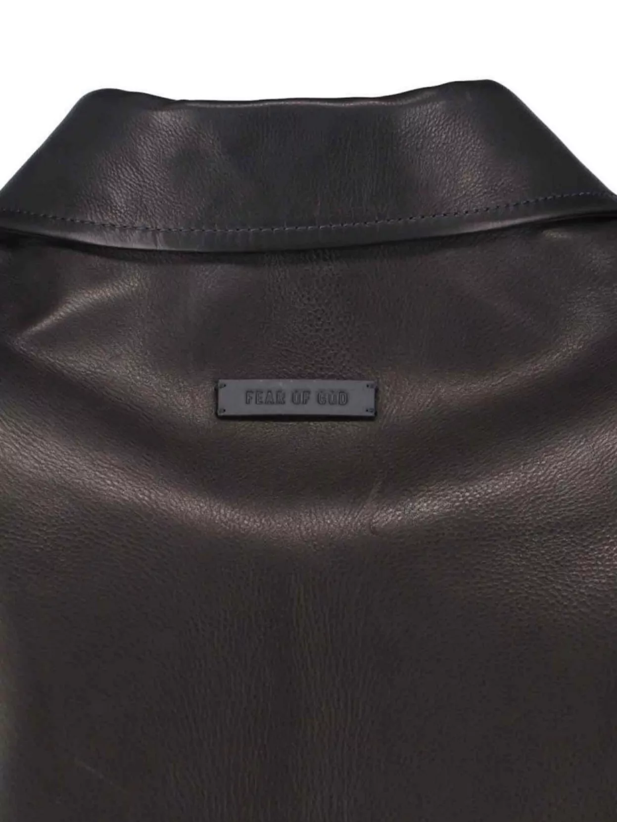 Fear Of God Relaxed Leather Jacket Long Sleeves In Black