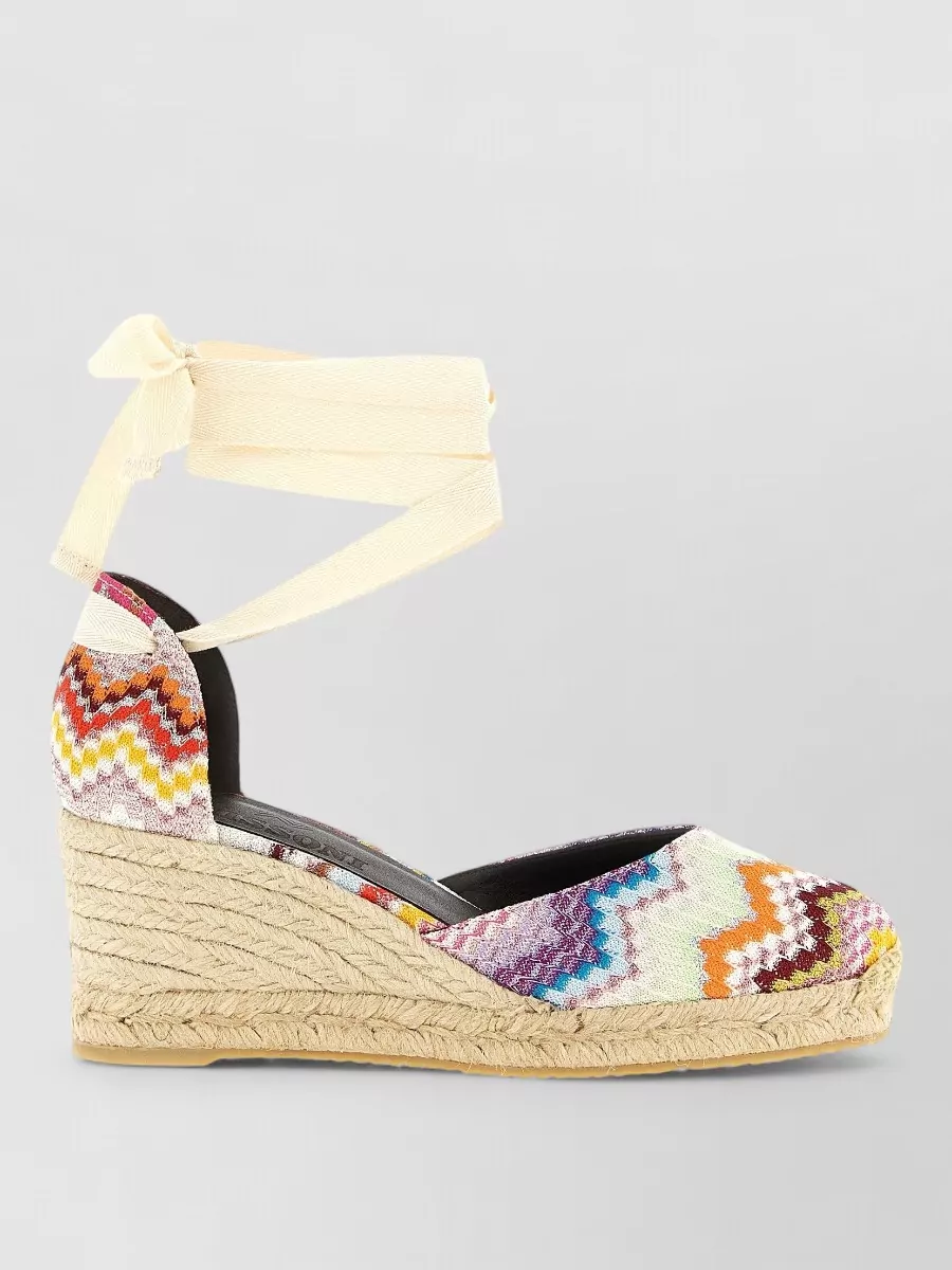 Missoni Leather Ankle-Tie Espadrilles