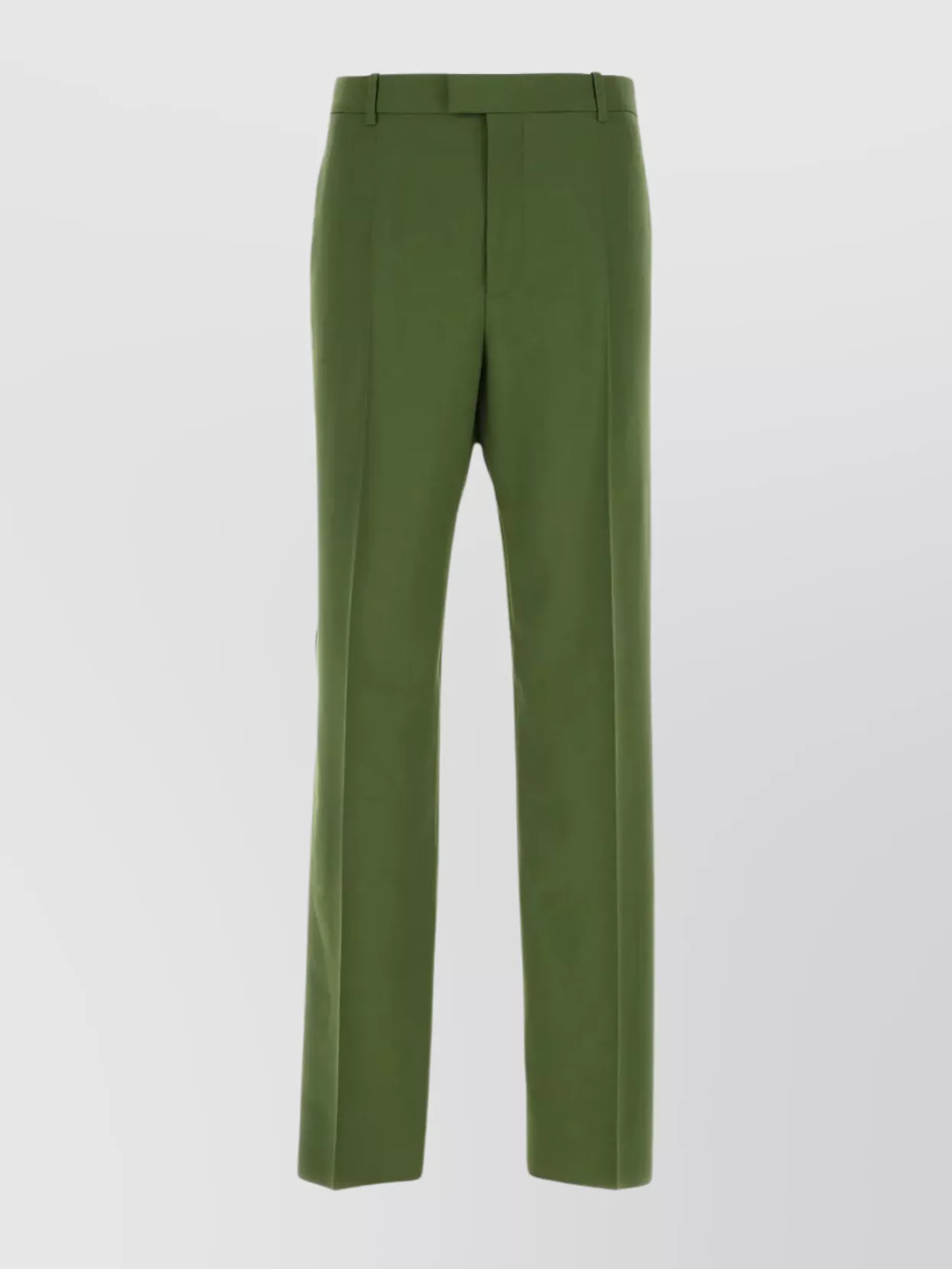 Bottega Veneta Wool Trousers With Back Pockets And Belt Loops In Green