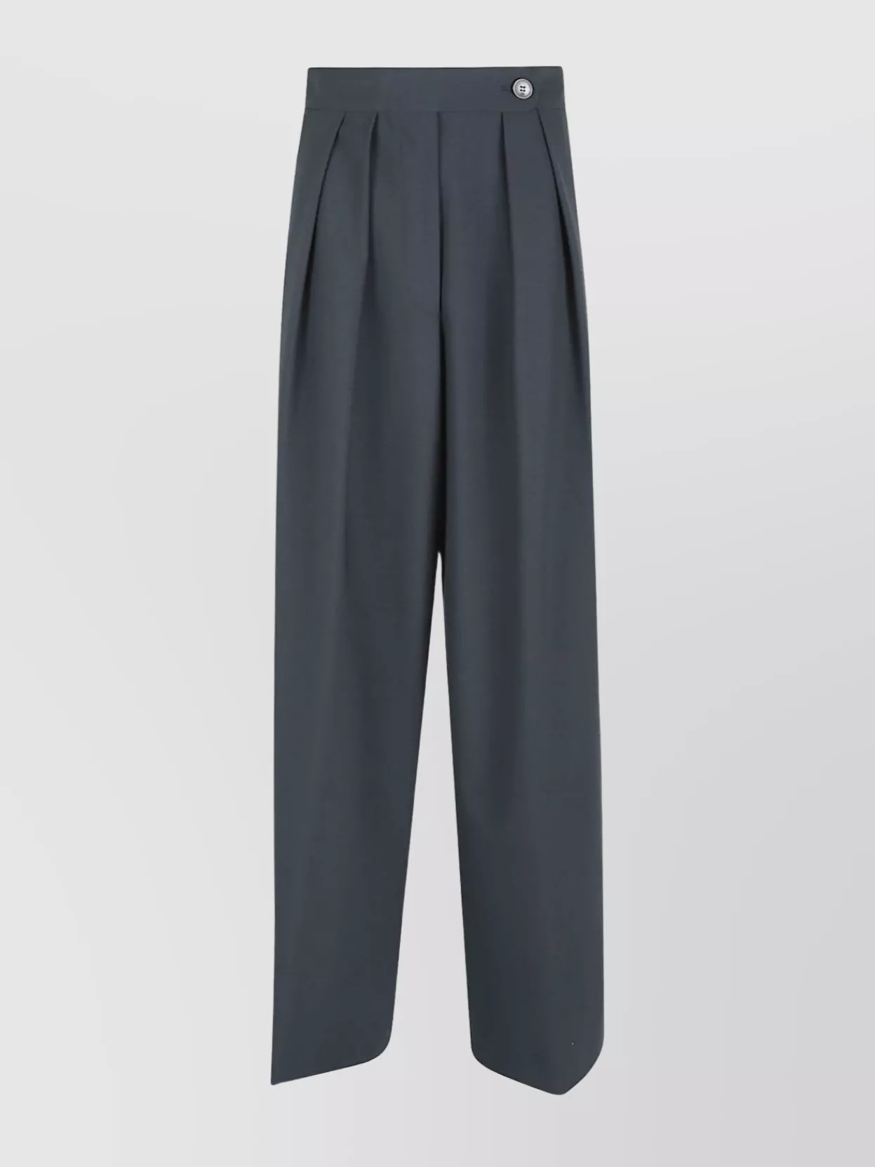 Dries Van Noten High Waist Pleated Wide Leg Trousers In Blue