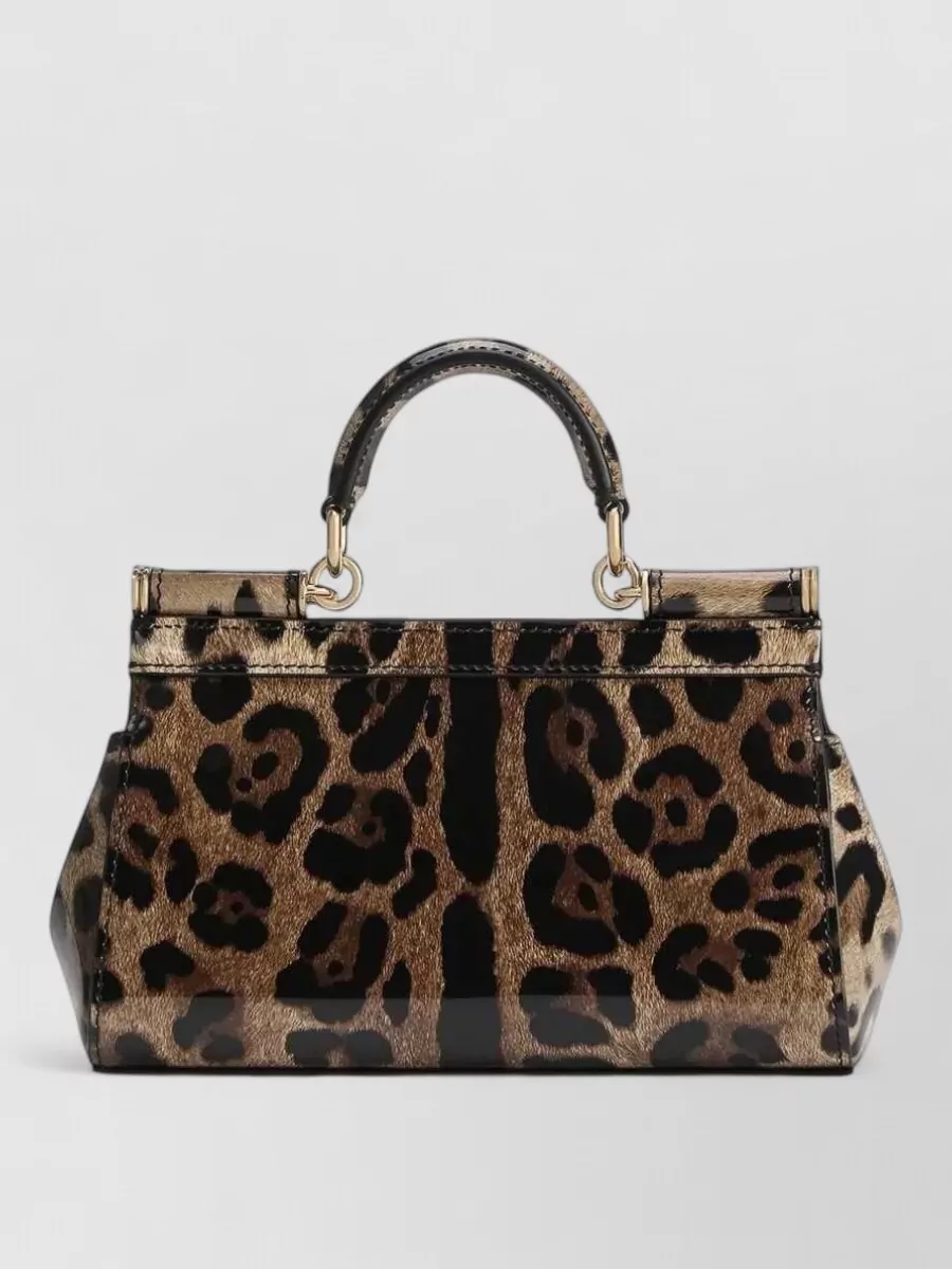 Dolce&Gabbana Sicily Mini Leather Leopard-Print Shoulder Bag