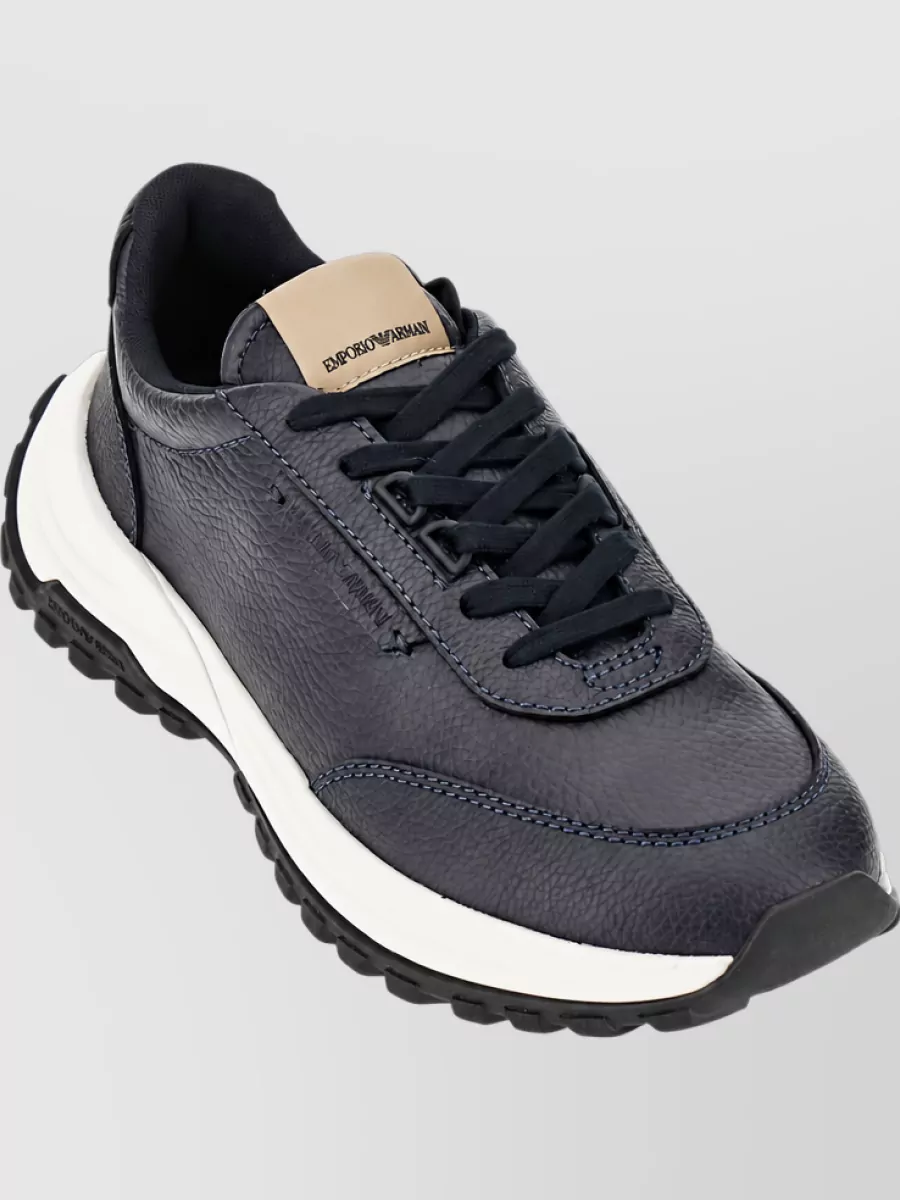 Emporio Armani Pebbled Low-Top Sneakers