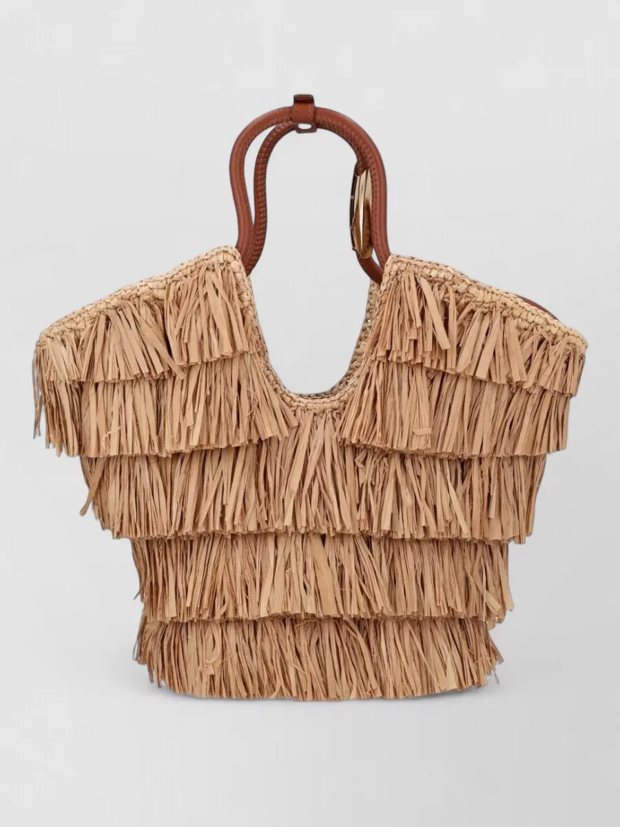 Zimmermann Fringed Raffia Small Tote Bag