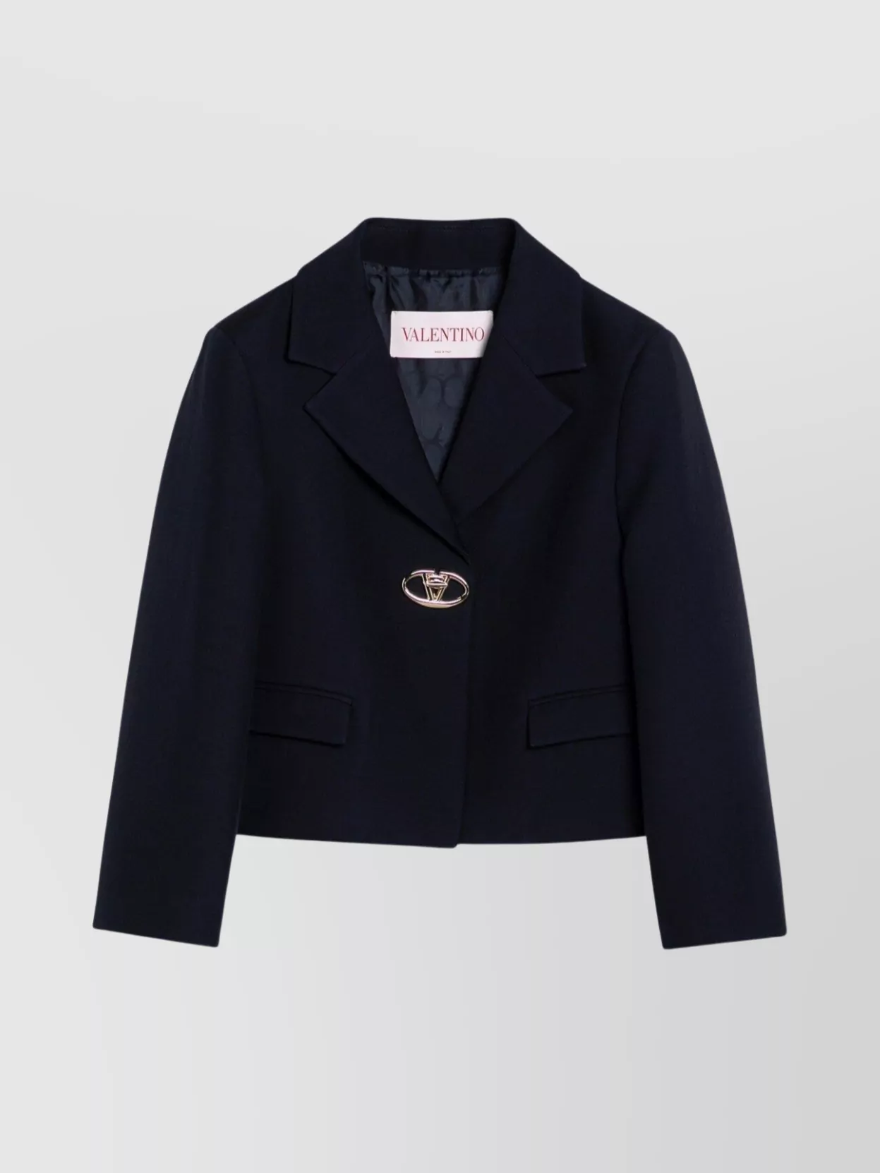 Valentino Vlogo Single-breasted Wool Blazer In Blue