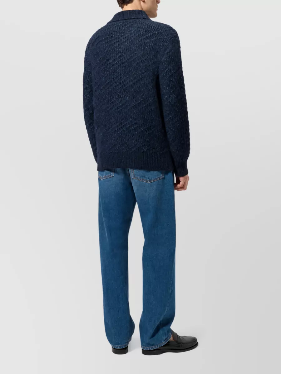 Missoni Wool Alpaca Zigzag Knit Oversized Cardigan