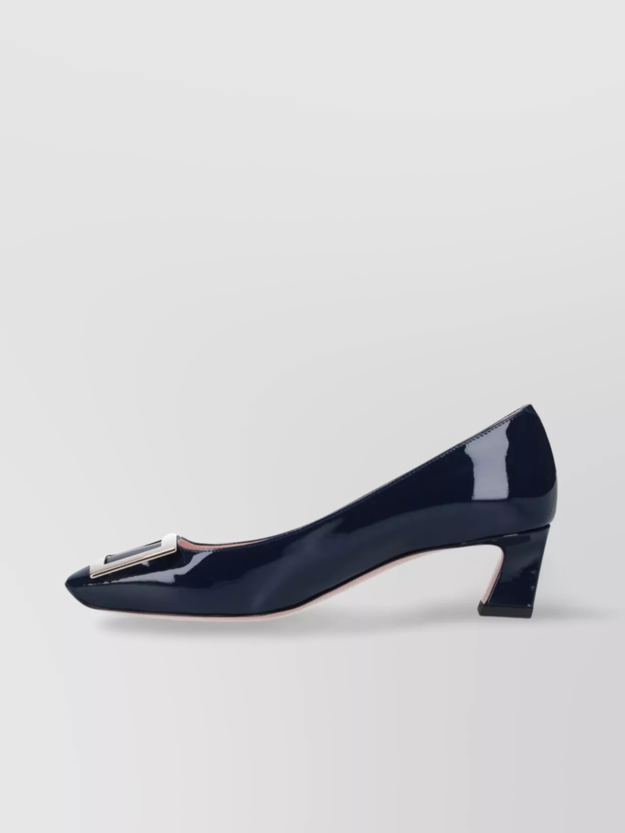 Roger Vivier Pointed Toe Patent Finish Square Buckle Pumps