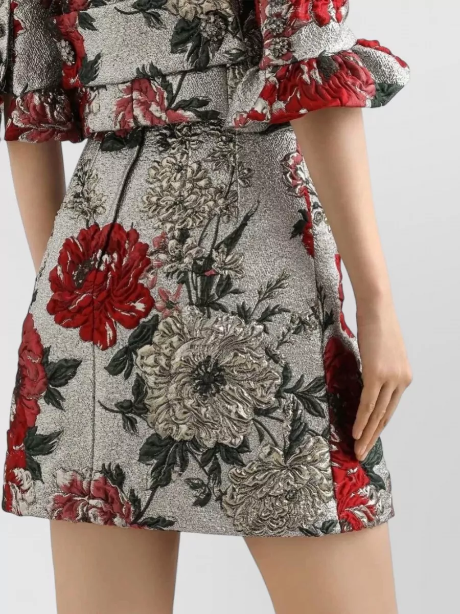 Dolce&Gabbana Floral-Jacquard Mini Skirt