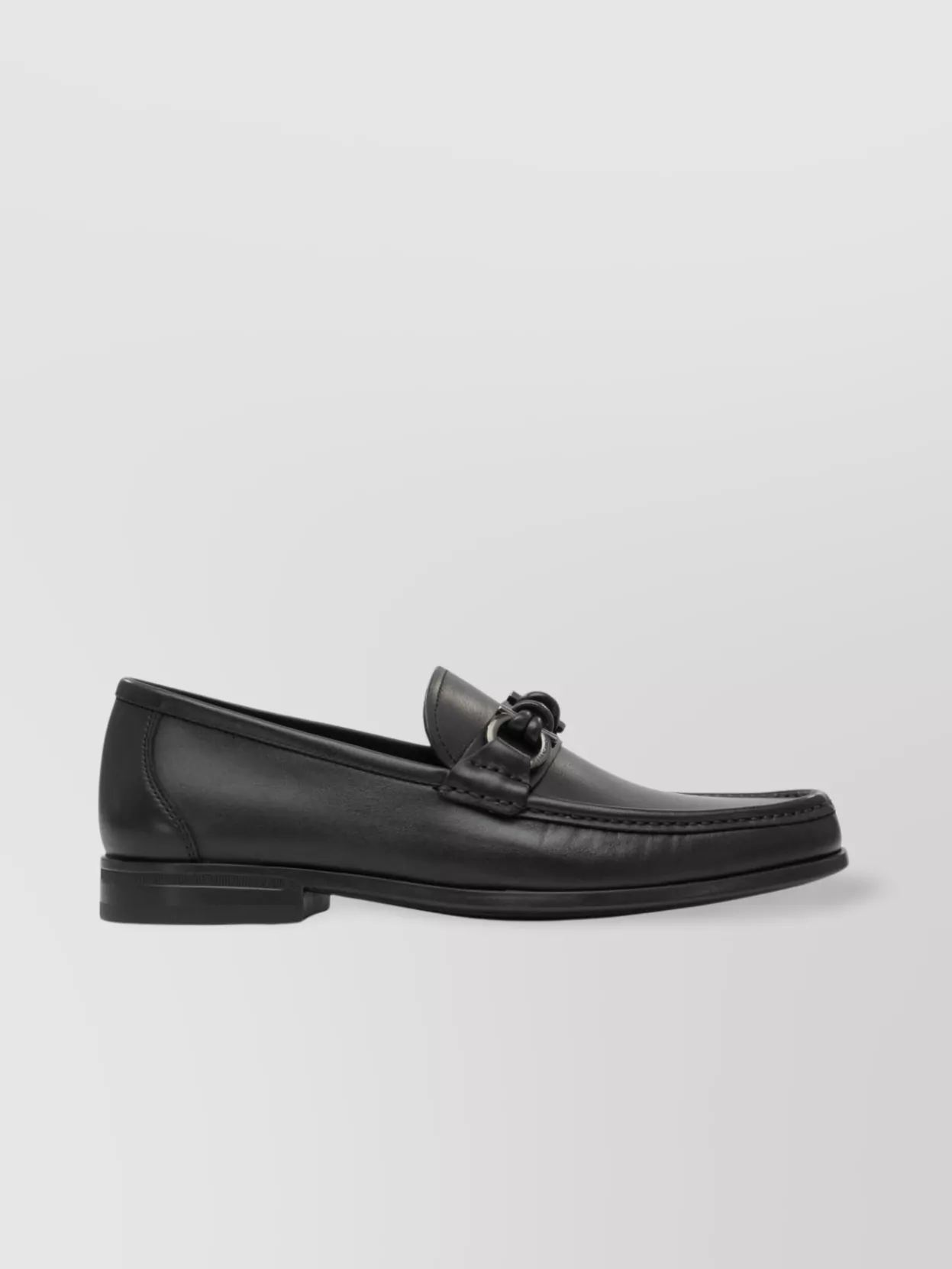 Ferragamo Slip-ons With Round Toe And Metal Hardware