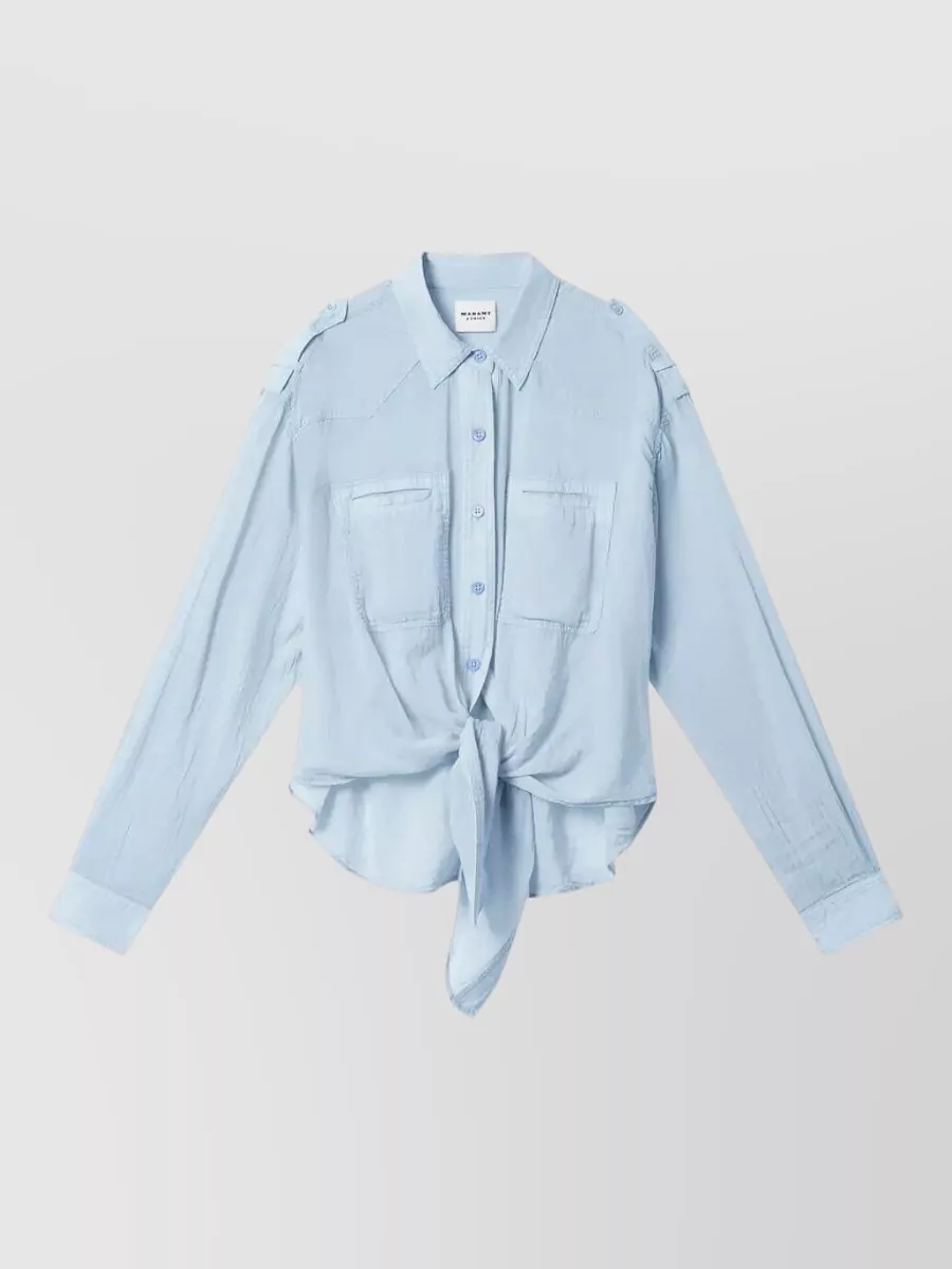 シャツ/ブラウス(長袖/七分) ISABEL MARANT ETOILE olto cotton-poplin Isabel Marant（シャツ/ブラウス(長袖/七分) ・ ブルー・ネイビー/青色