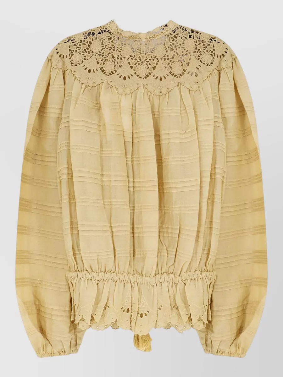 Isabel Marant Étoile Polly Organic Cotton Tassel Trim Top In Multi