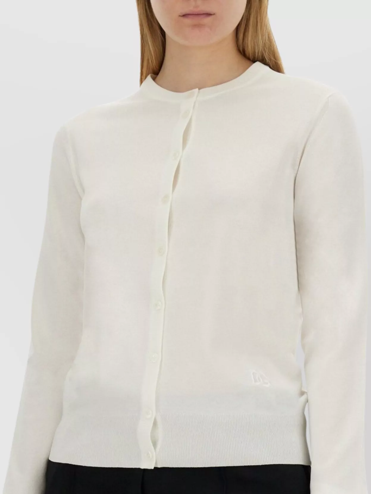 Dolce&Gabbana Lace Inlay Crew Neck Cardigan