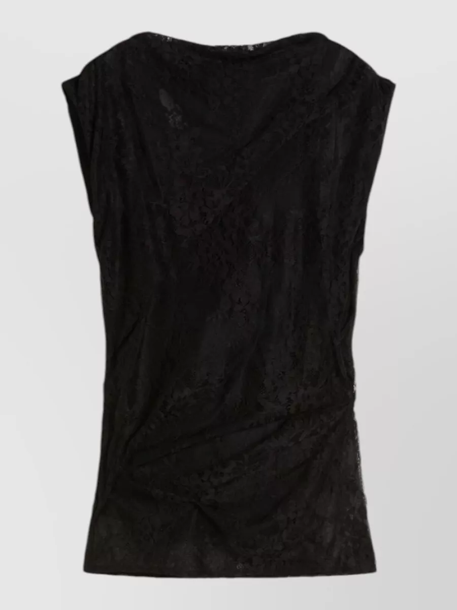 Sportmax Sleeveless Draped Lace Top