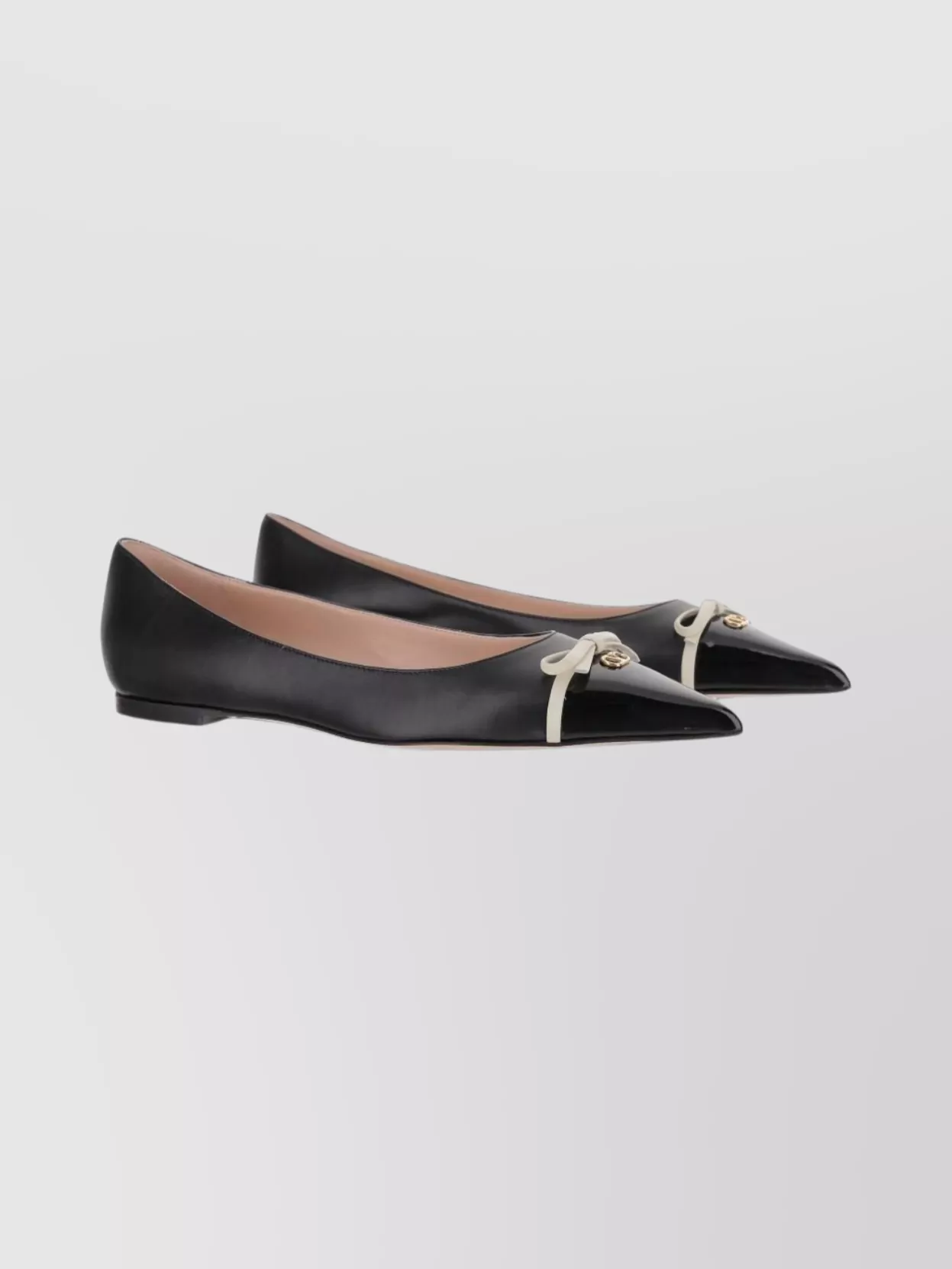 Valentino Vlogo Leather Ballerina Flat In Black