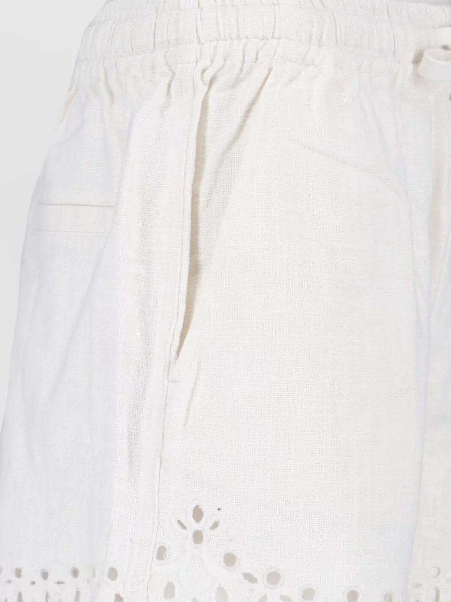 Isabel Marant Etoile Cotton Openwork Embroidered Knee-Length Shorts