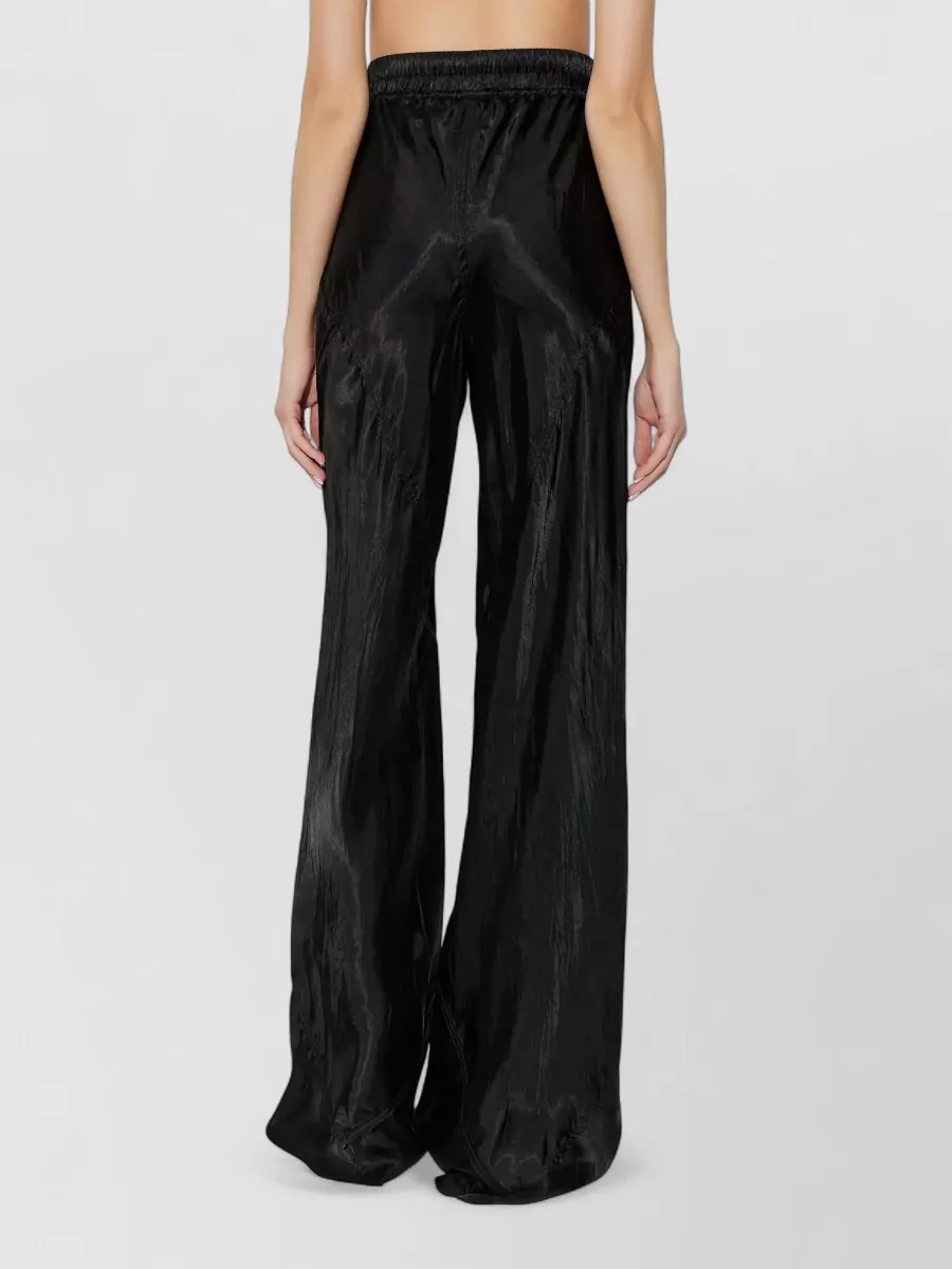 Rick Owens Drawstring Trousers Wide Leg Shiny Finish