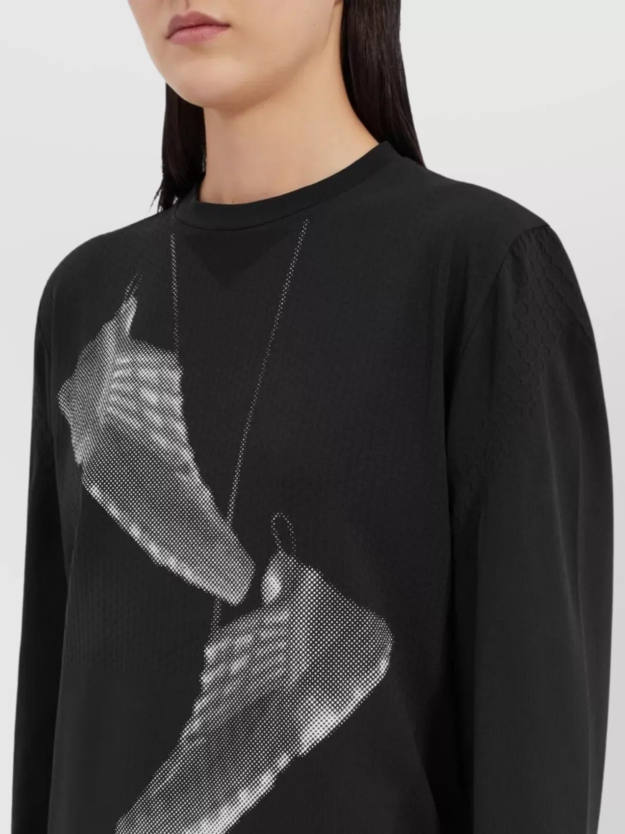 Mm6 Maison Margiela Crew Neck Graphic Print Long-Sleeved T-Shirt