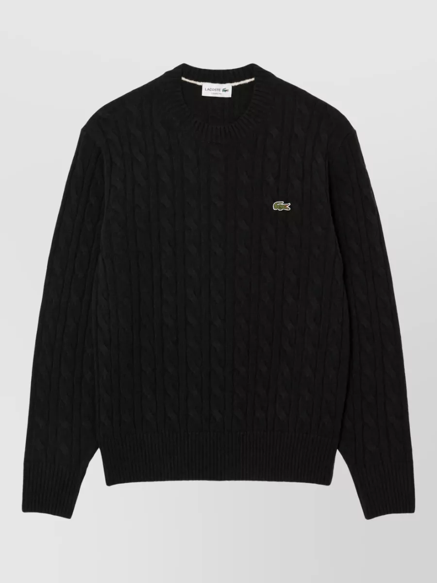 Lacoste cable-knit wool crew-neck sweater